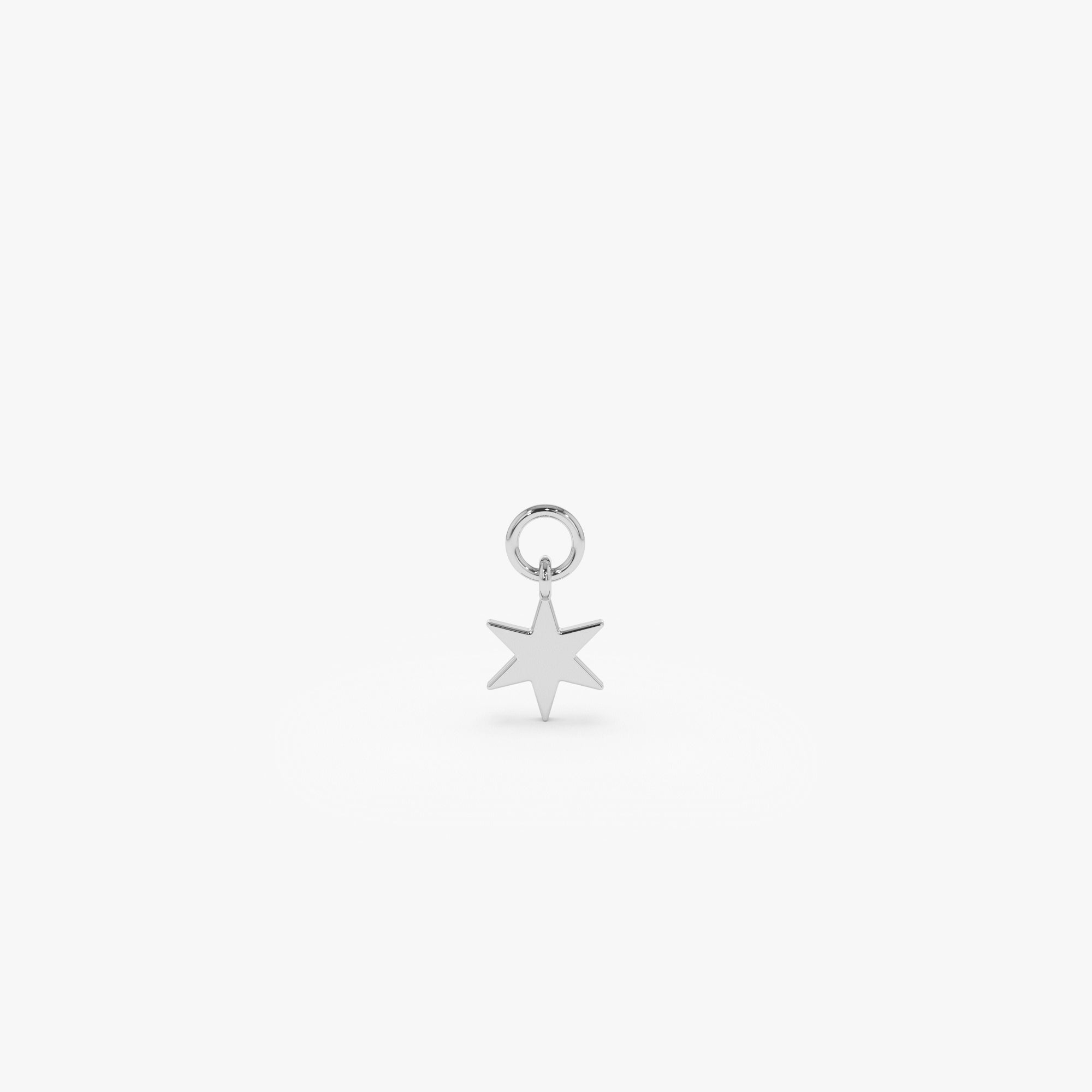 OBFJ1055 - 14k Solid Star Hoop Charm 4