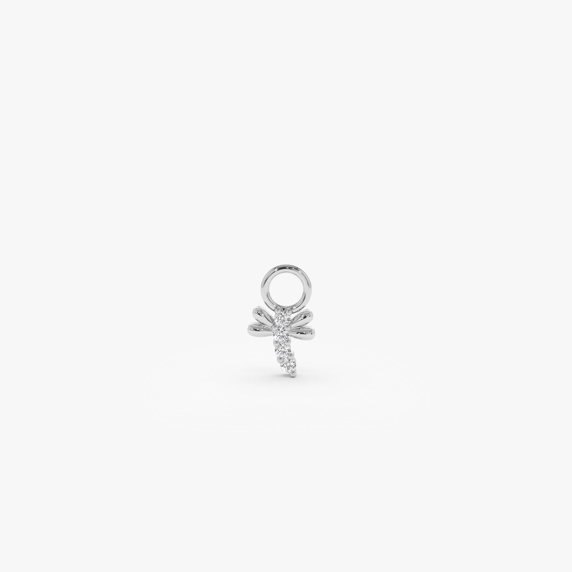 OBFJ1052 - 14k Diamond Dragon Fly Hoop Charm 4