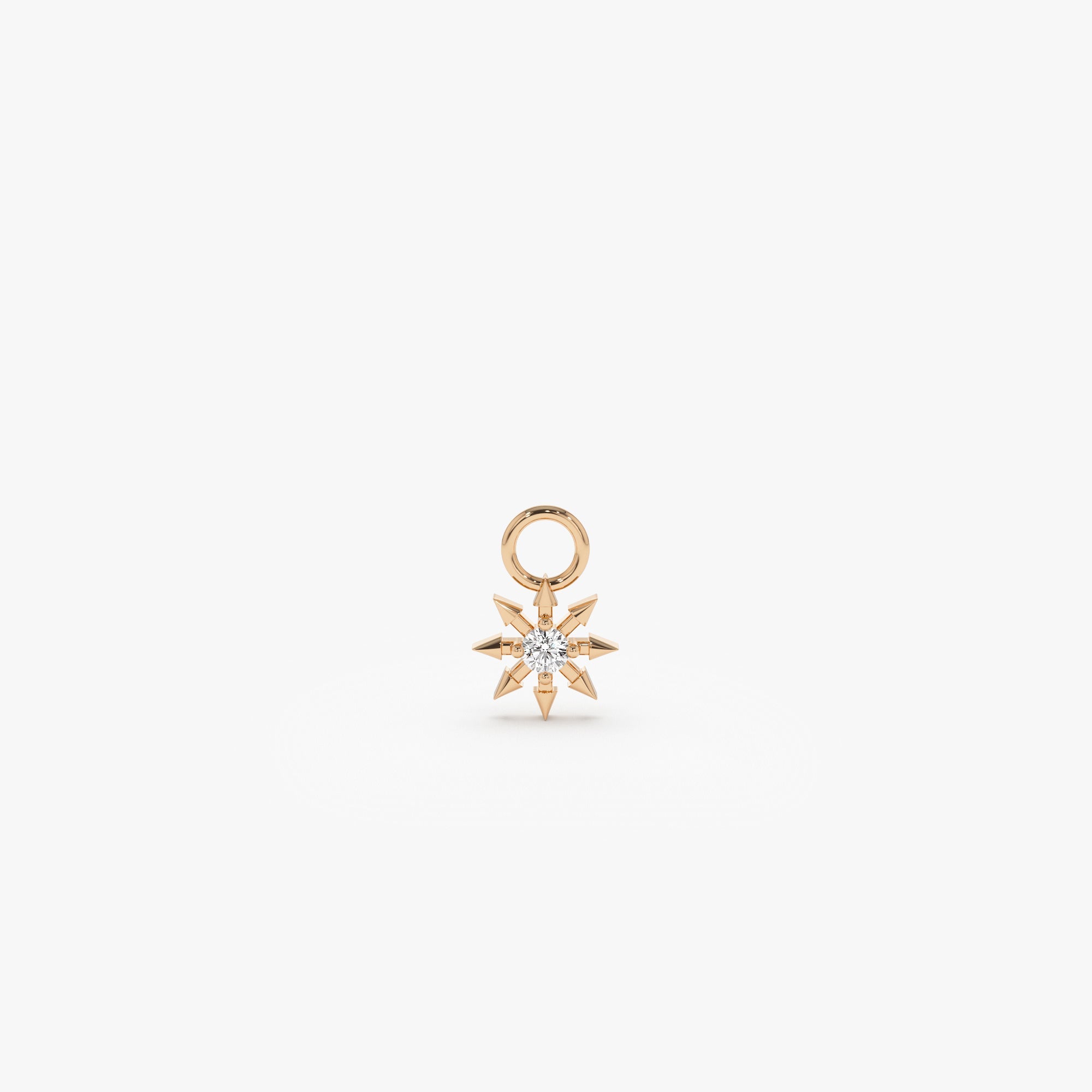 OBFJ1051 - 14k Diamond Spiked Star Hoop Charm 4