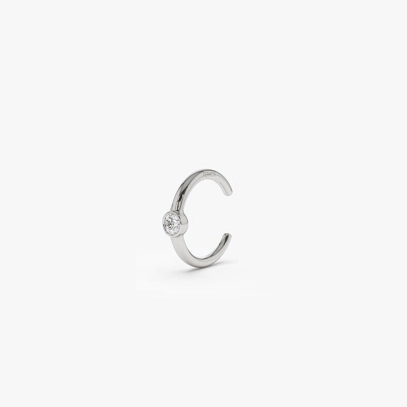 OBFJ0096 - 14K Gold Diamond Ear Cuff (No Piercing Required) 3