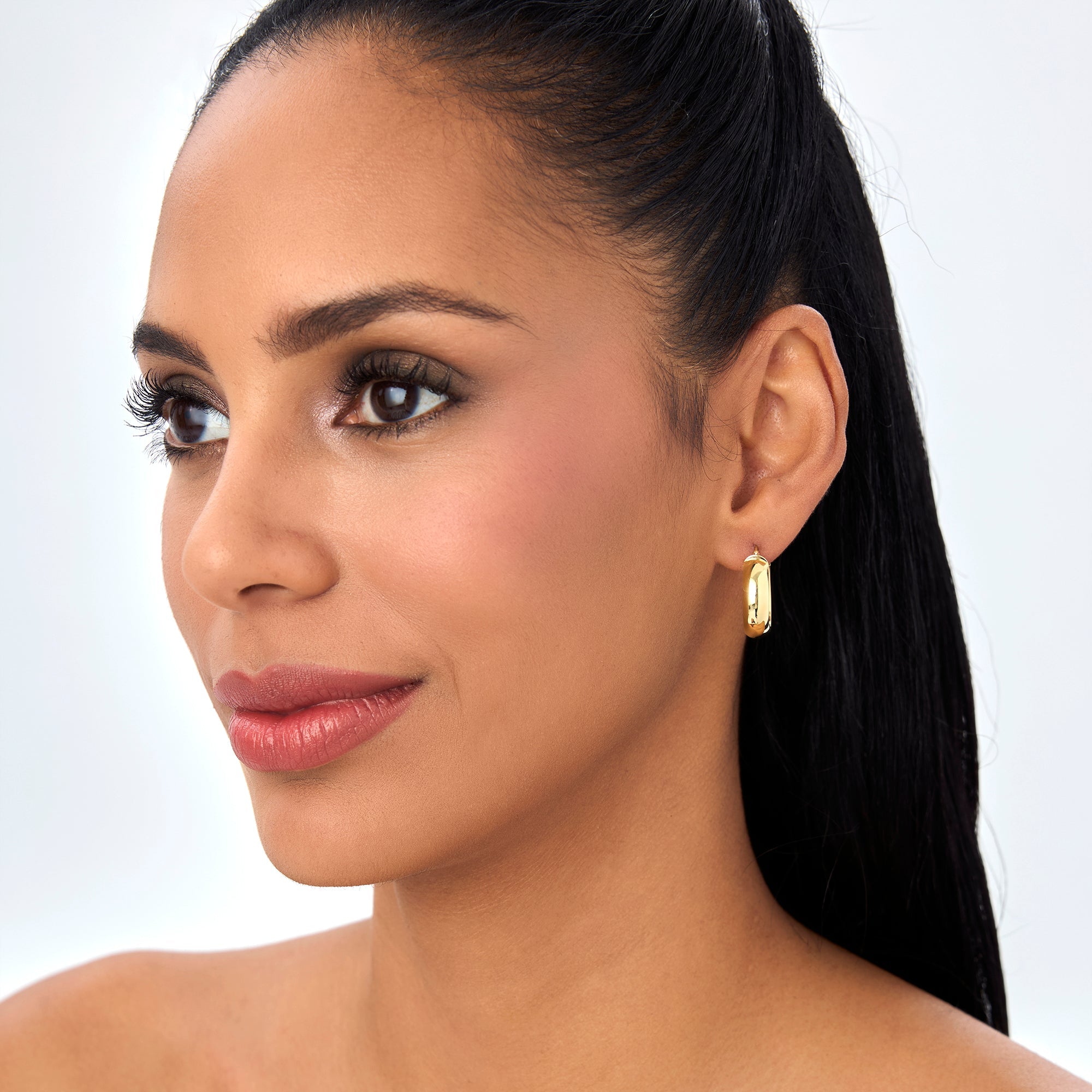 OBFJ0743 - 14k Gold 6MM Wide Hoops 6