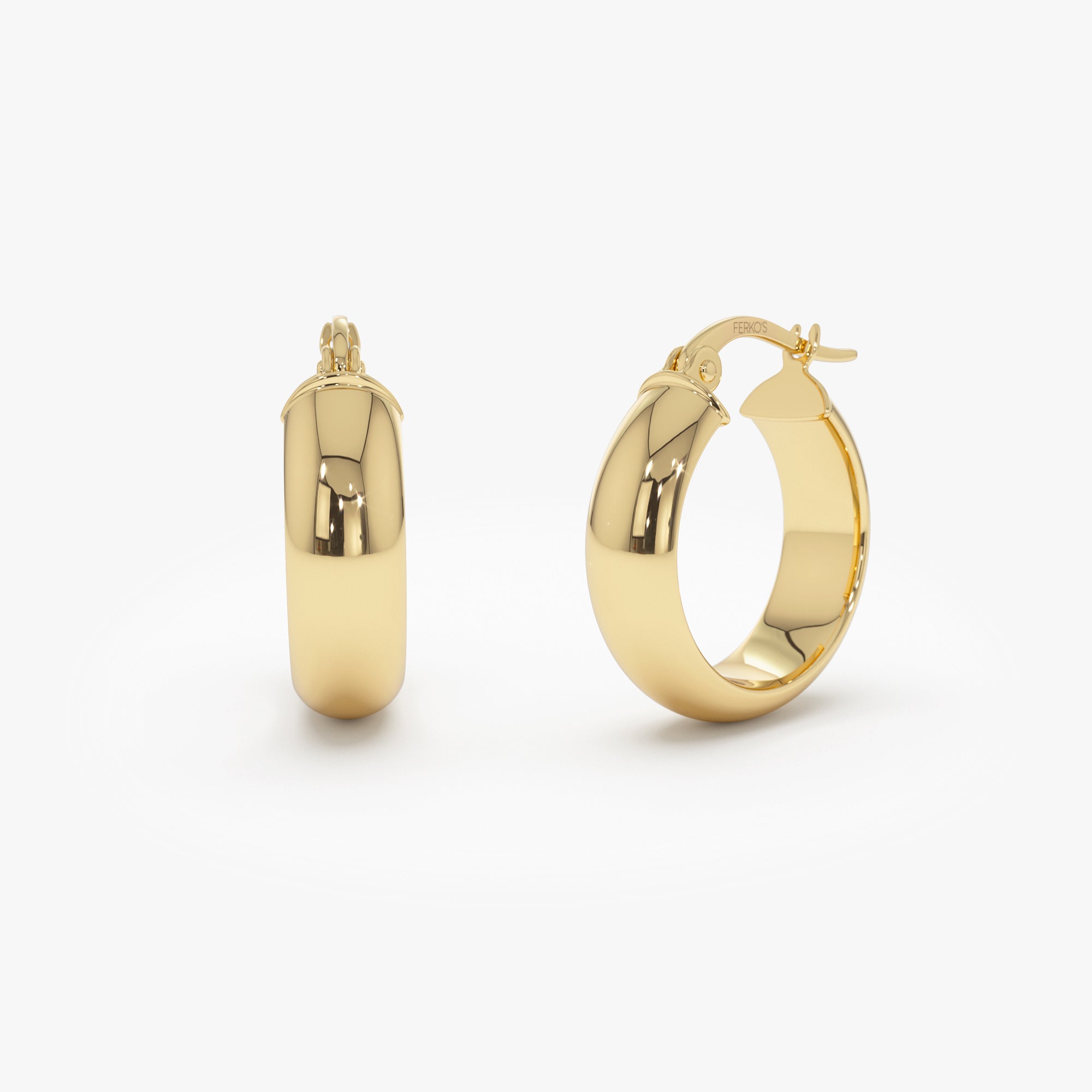 OBFJ0743 - 14k Gold 6MM Wide Hoops 1