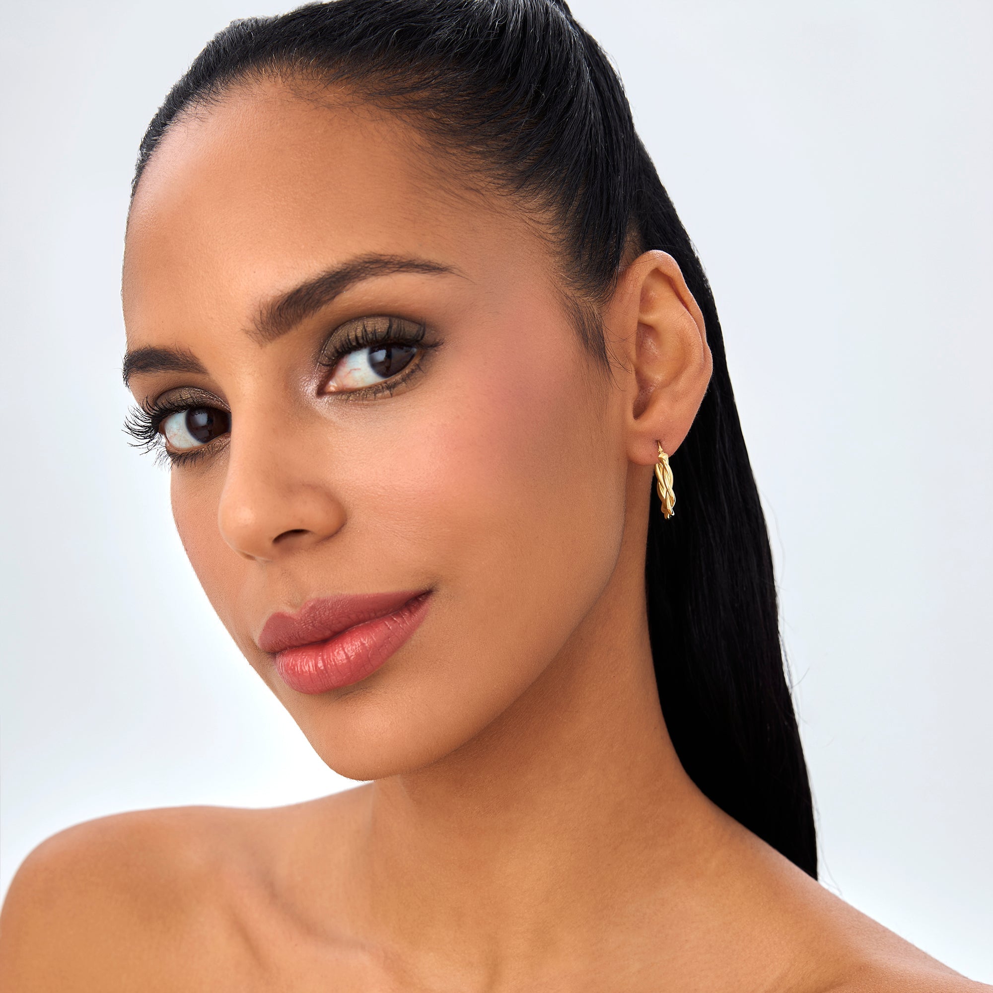 OBFJ0774 - 14k Braided Hoop Earrings 20MM 4