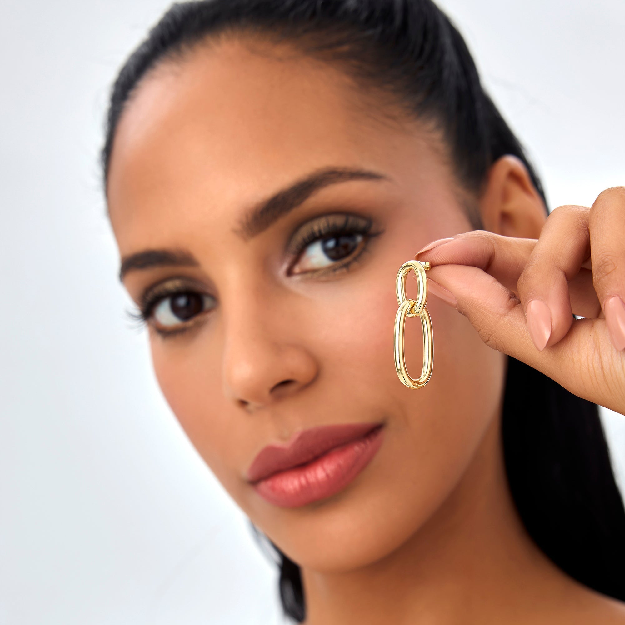 OBFJ0764 - 14k Double Link Dangle Earrings 3