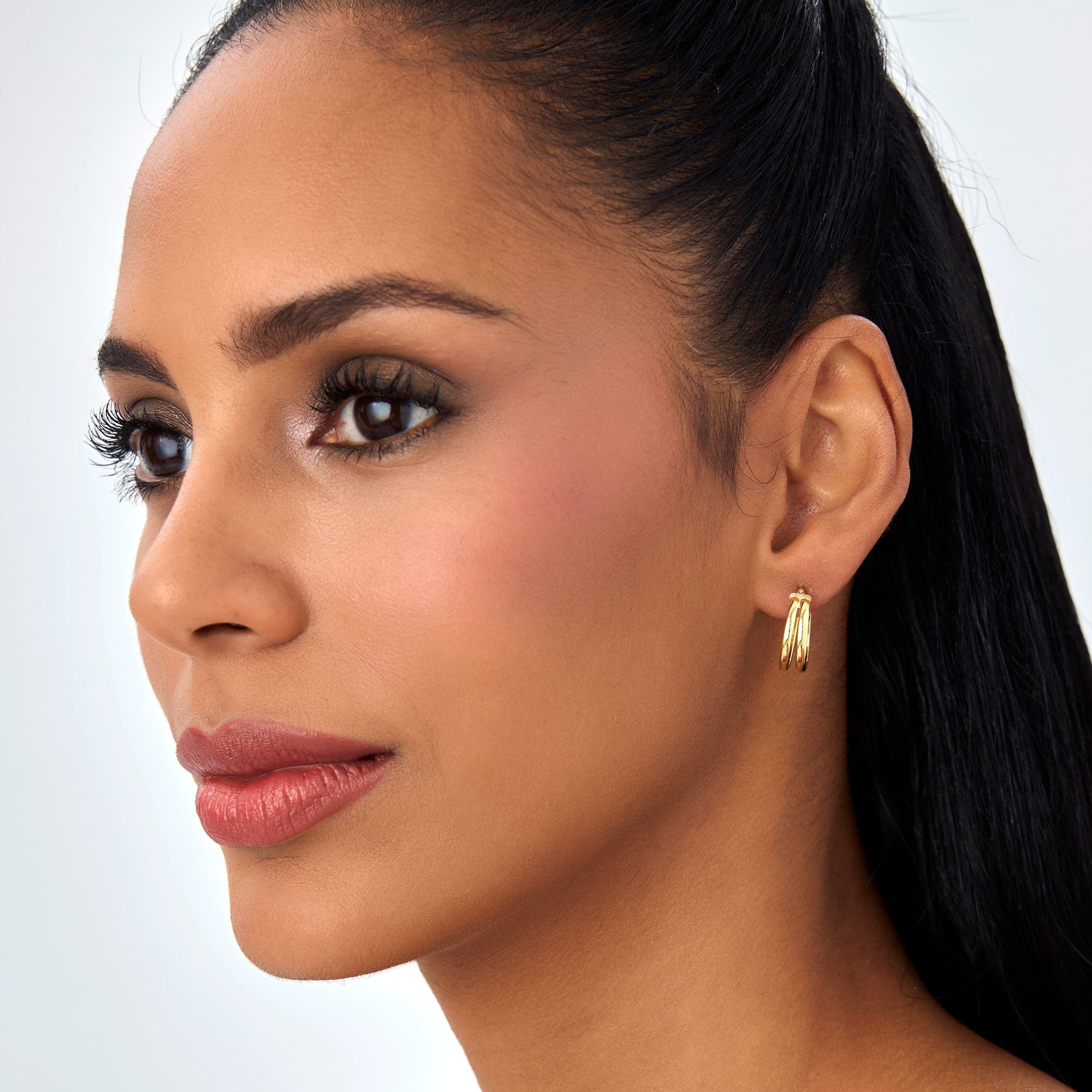 OBFJ0697 - 14K Gold 16MM Dual Row Hoops 5