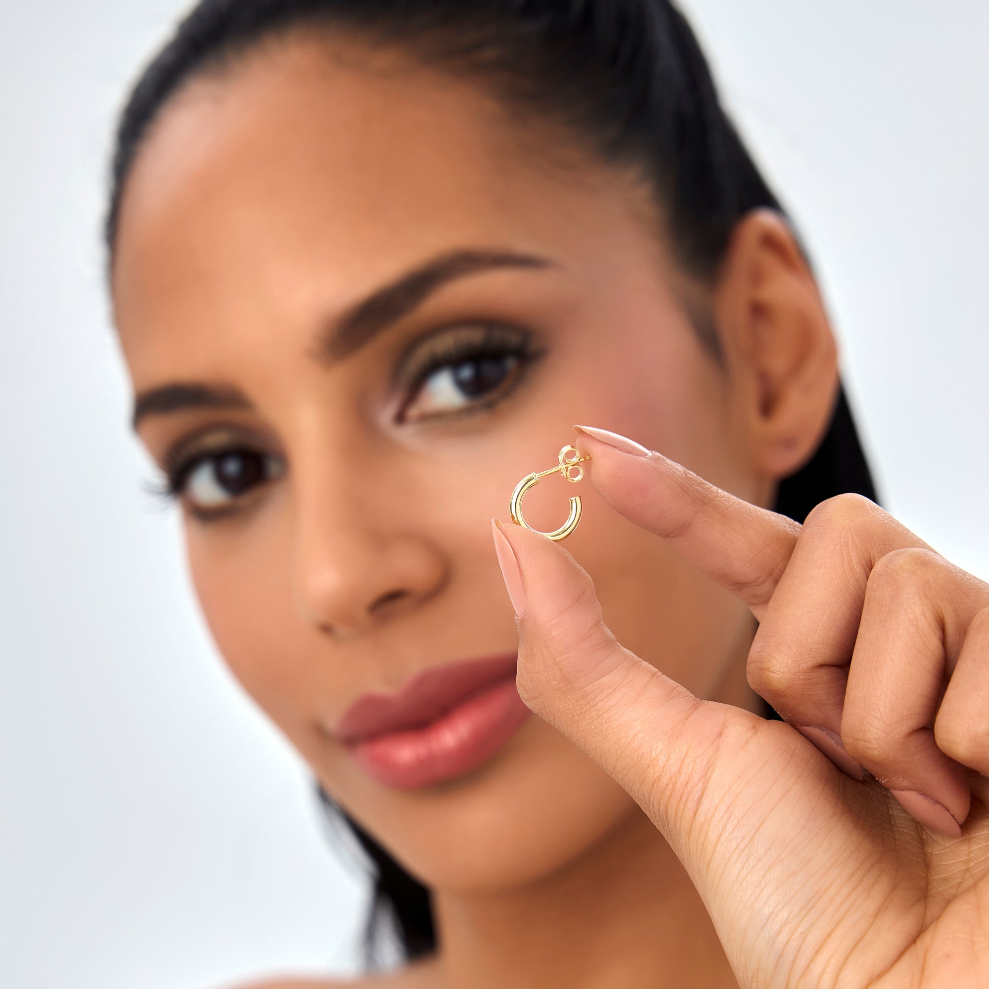 OBFJ0742 - 14K 2MM Dainty Gold Hoops 5