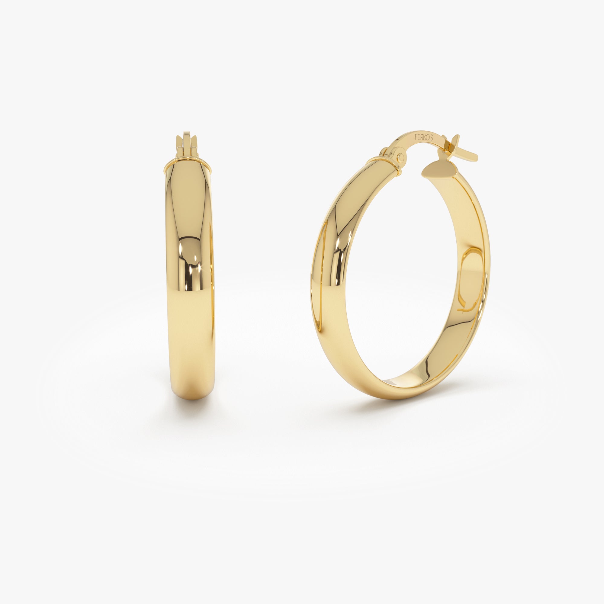 OBFJ0698 - 14K Gold 4MM Medium Hoops 1