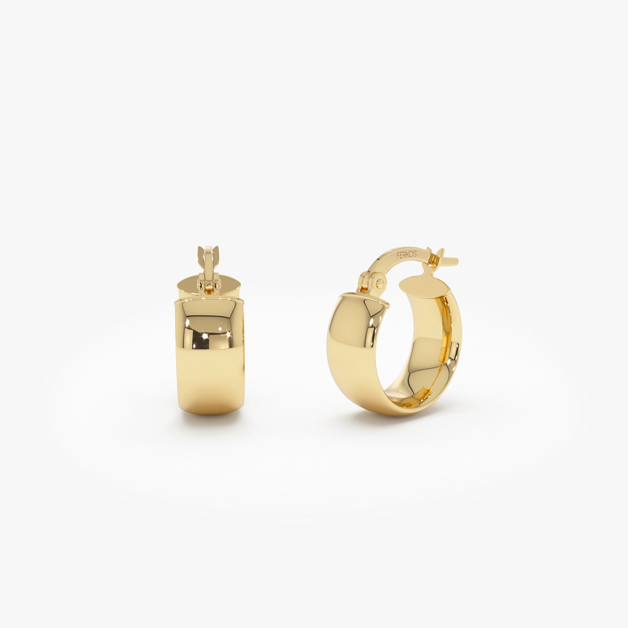 OBFJ0702 - 14K Gold 6MM Bold Mini Hoops 1