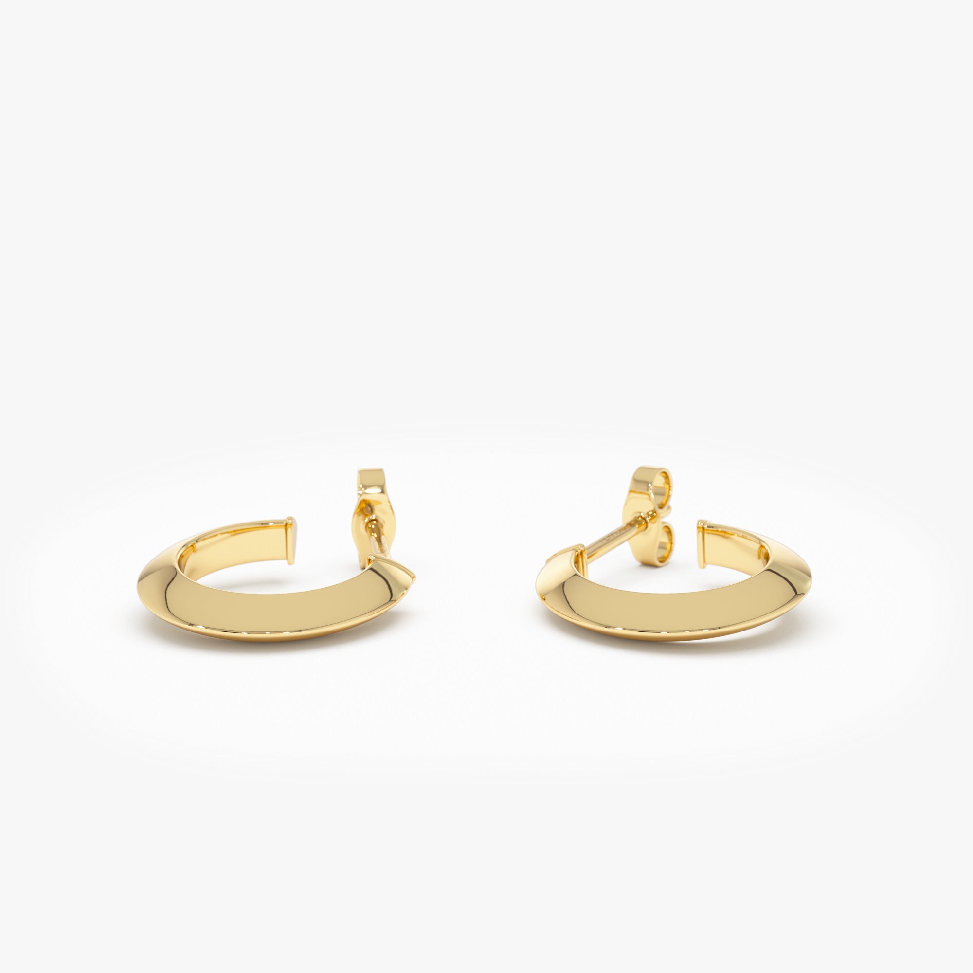 OBFJ0539 - 14K Knife Edge Hoop Earrings 6