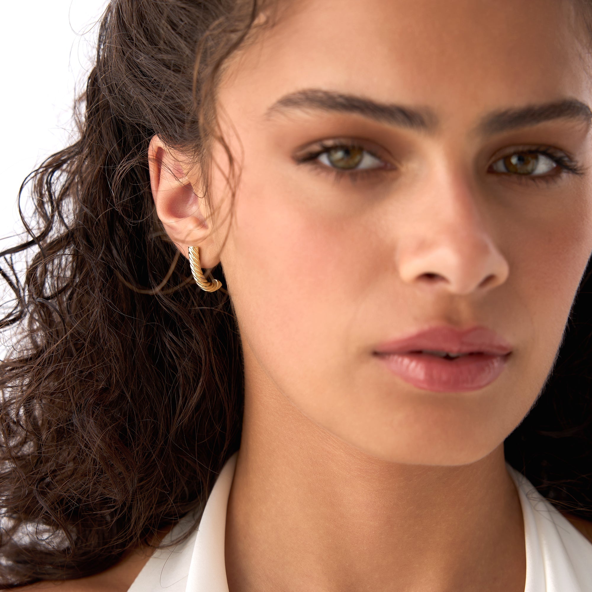OBFJ0538 - 14K Rope Hoop Earrings 2