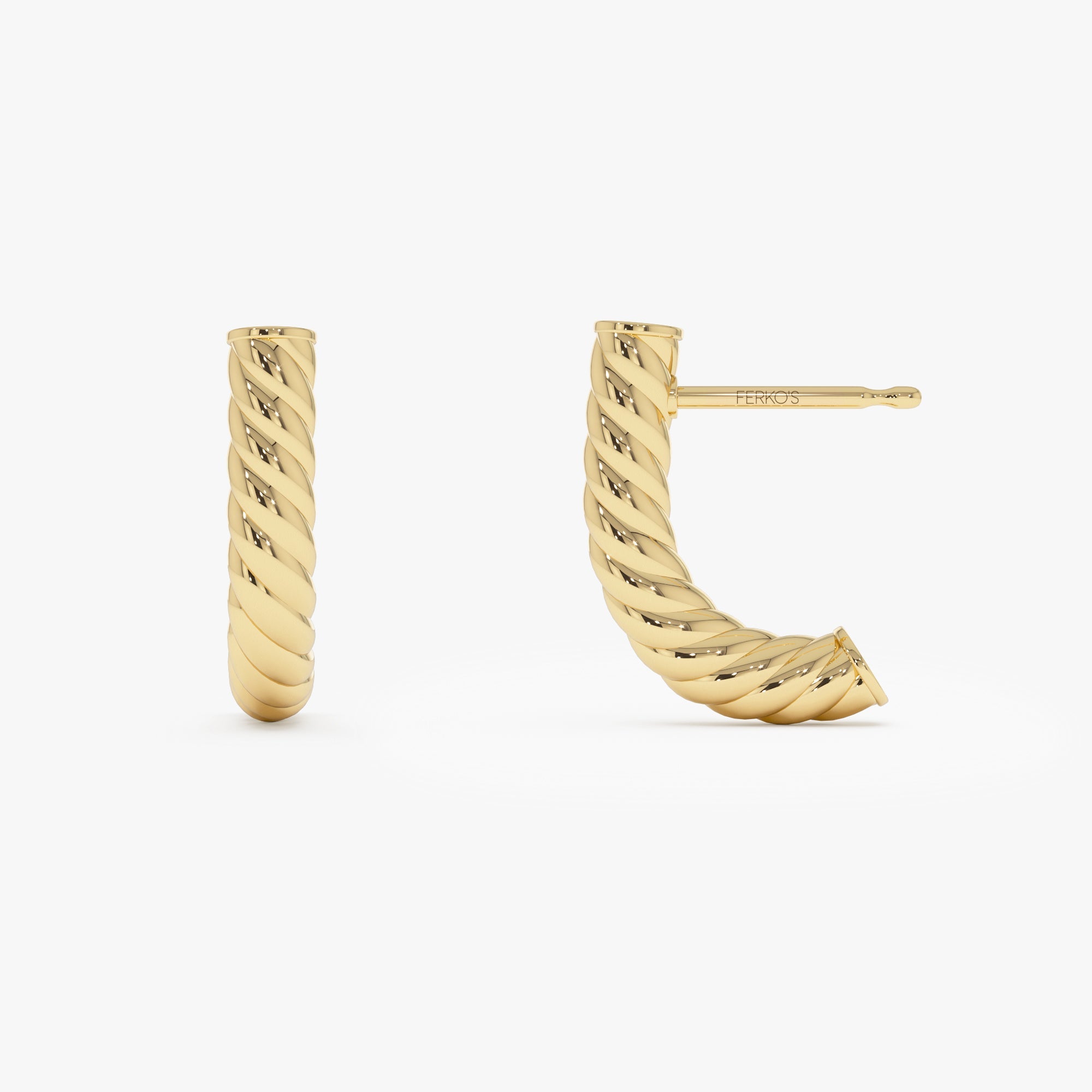 OBFJ0538 - 14K Rope Hoop Earrings 6