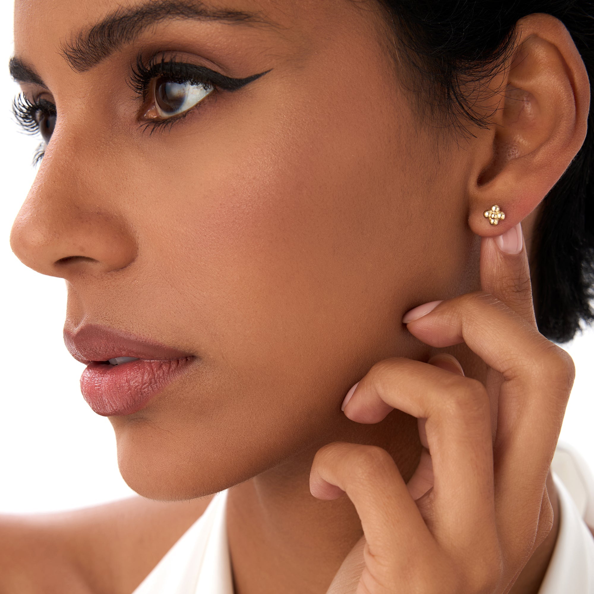 OBFJ0446 - 14K Bubble Cluster Stud Earrings 2