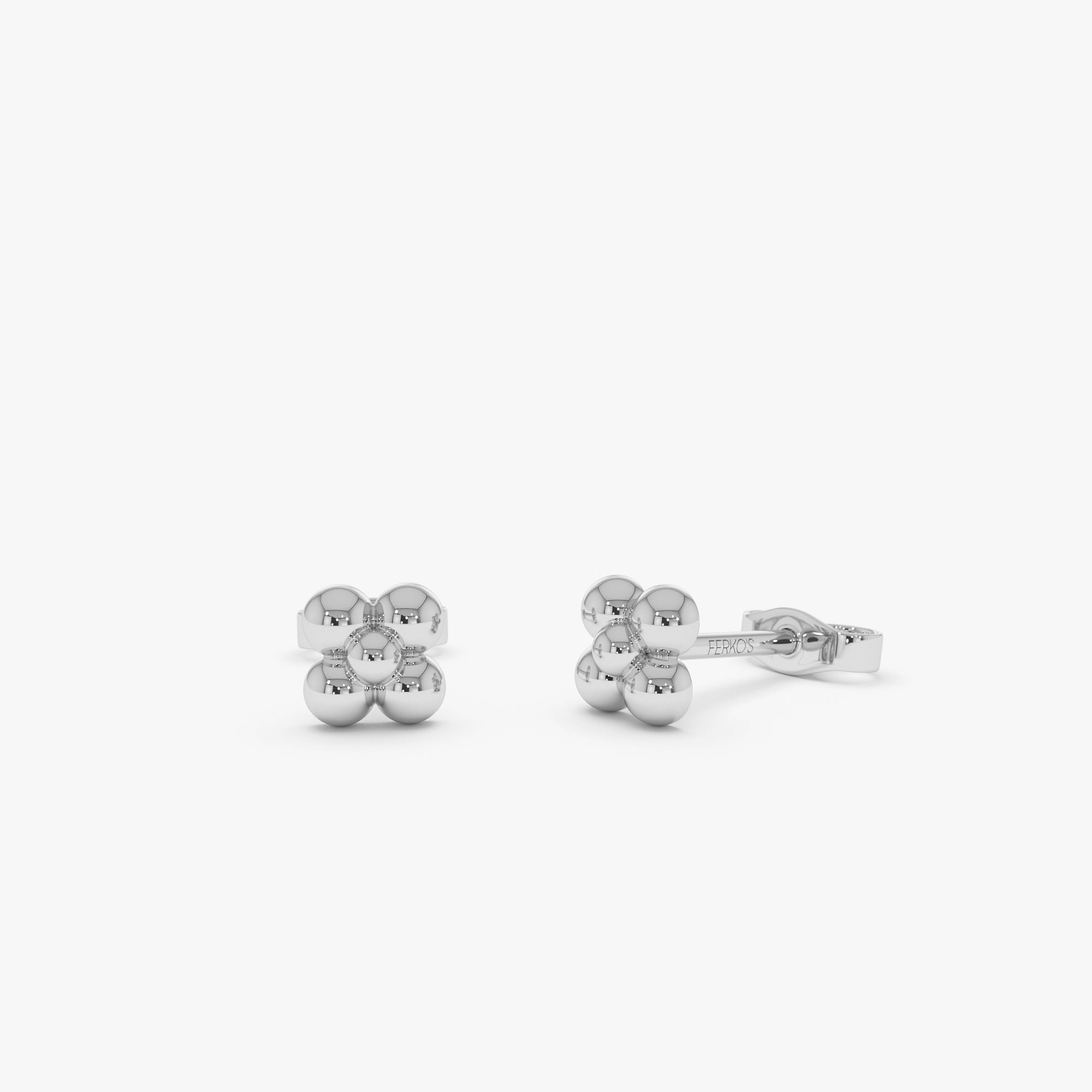 OBFJ0446 - 14K Bubble Cluster Stud Earrings 6