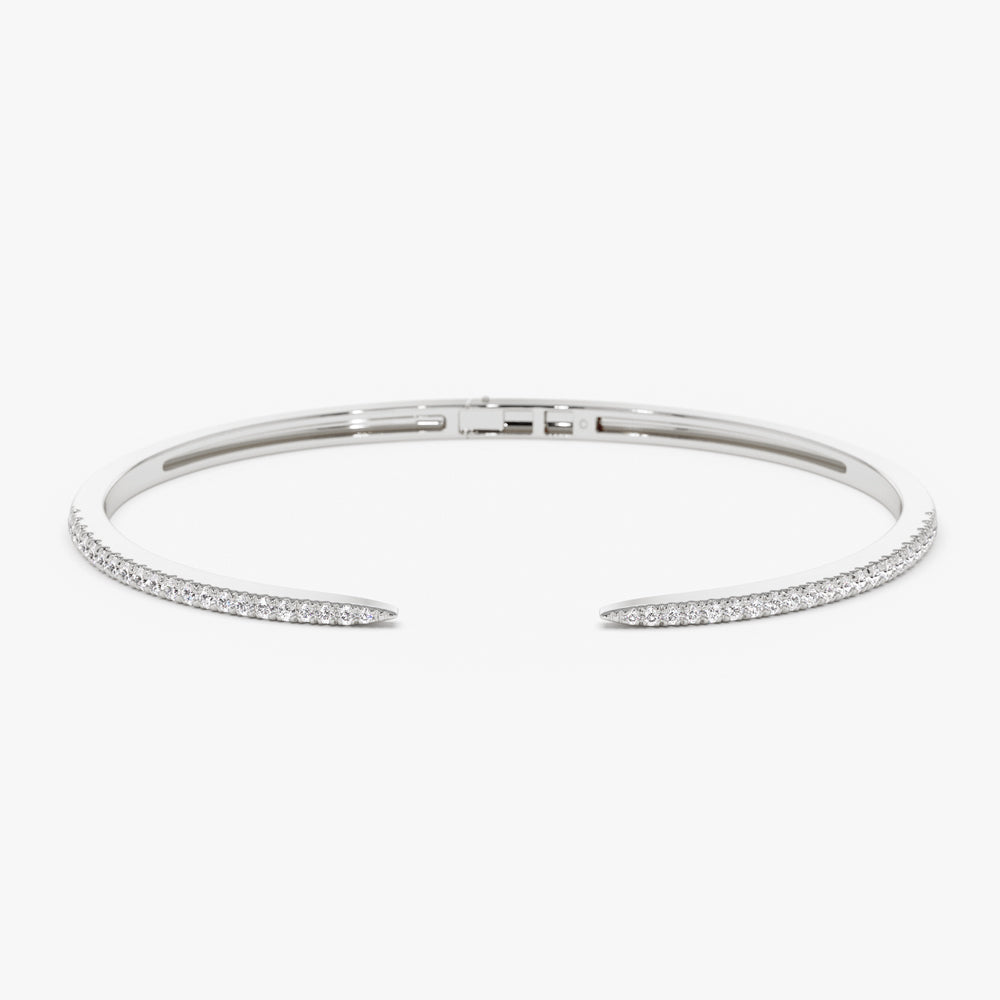 OBFJ1517 - 14k Cuff Diamond Bangle Bracelet 0.50 ctw 5