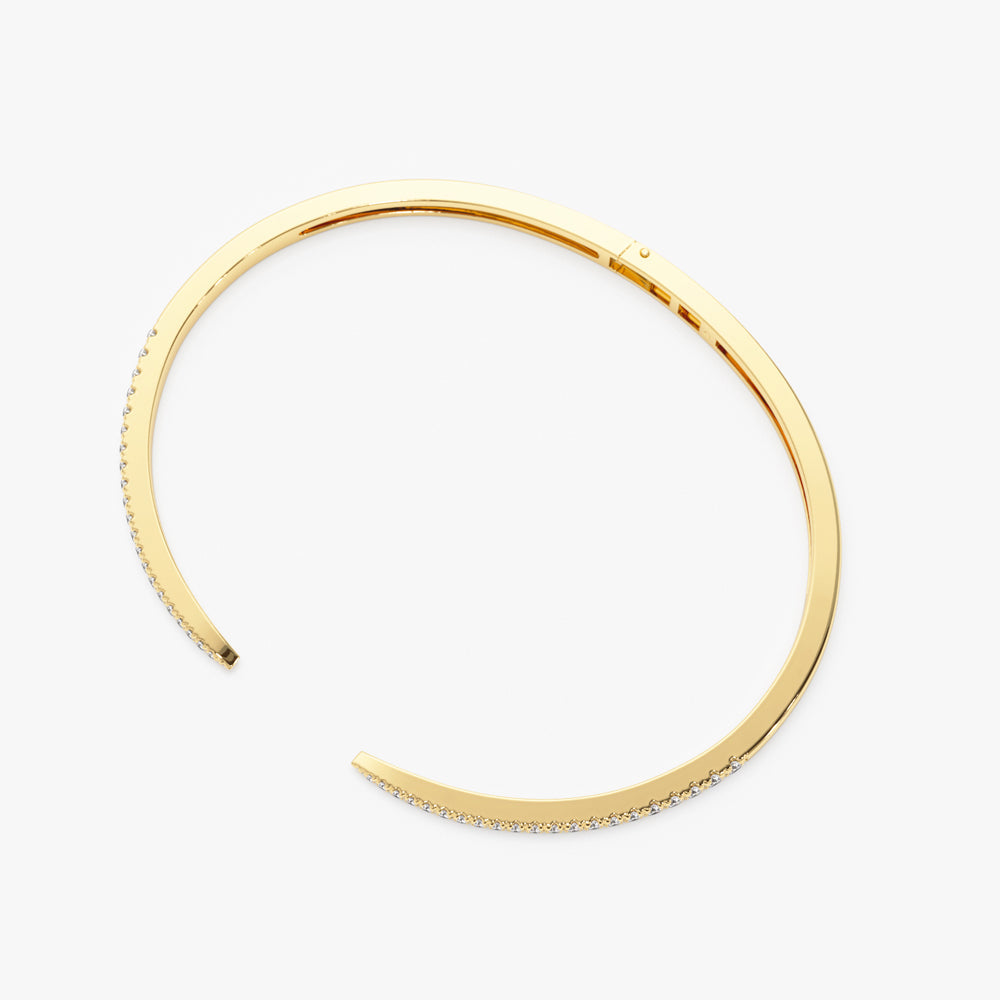 OBFJ1517 - 14k Cuff Diamond Bangle Bracelet 0.50 ctw 7