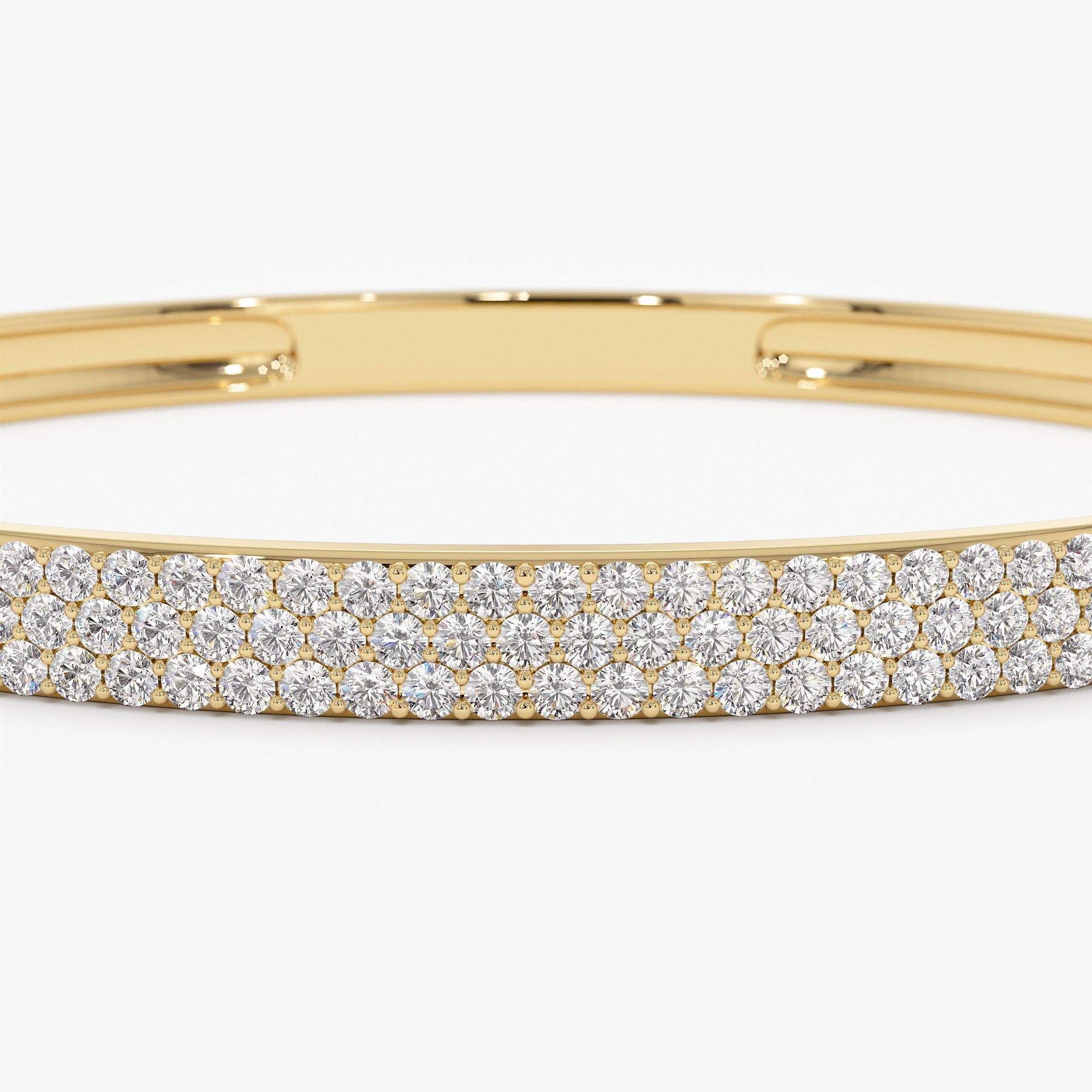 OBFJ1090 - 14k Triple Row Statement Diamond Bangle 1.80 Ctw 10