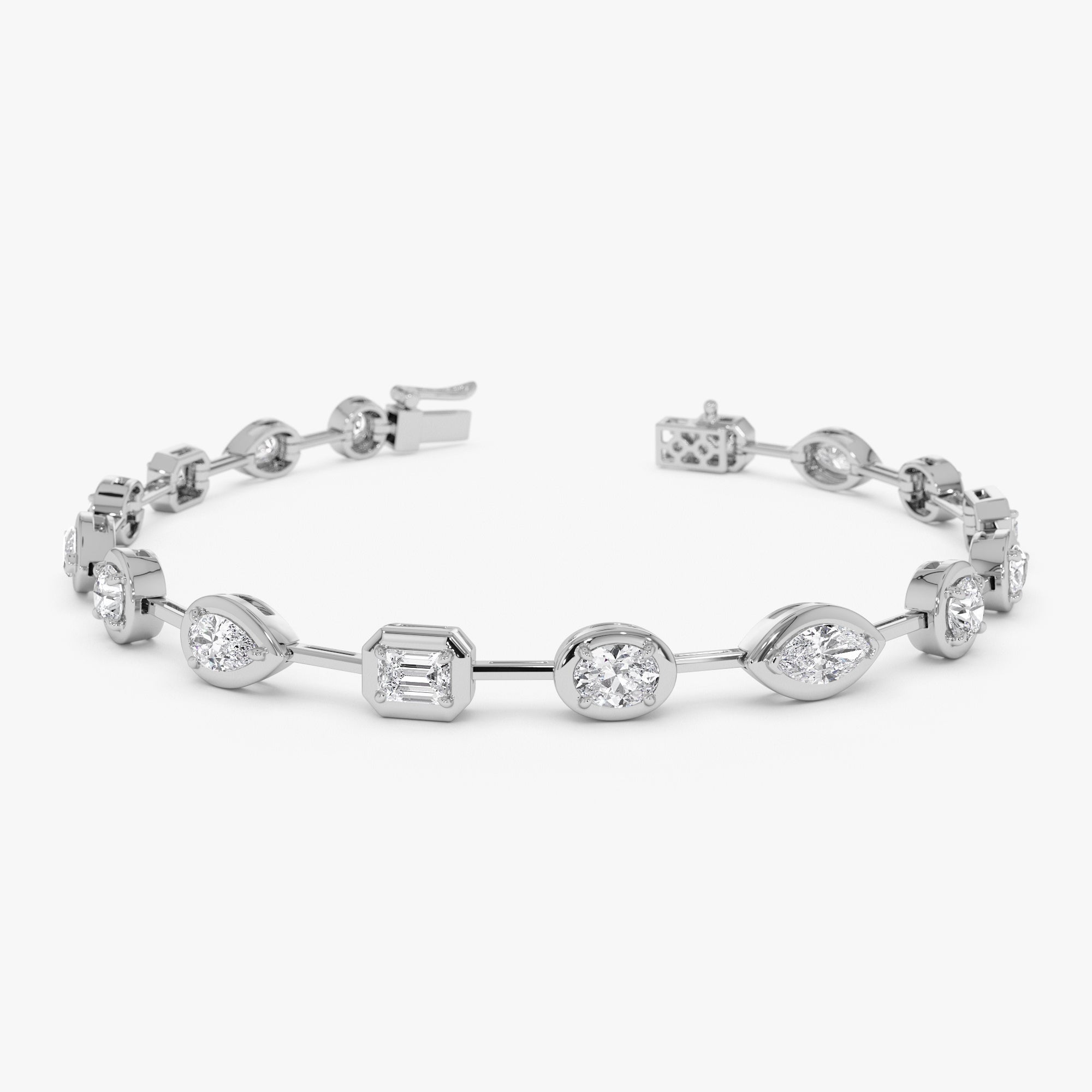 OBFJ1039 - 3.25 ctw 14k Mixed Cut Lab Grown Diamond Bar Bracelet - Kimberly 6