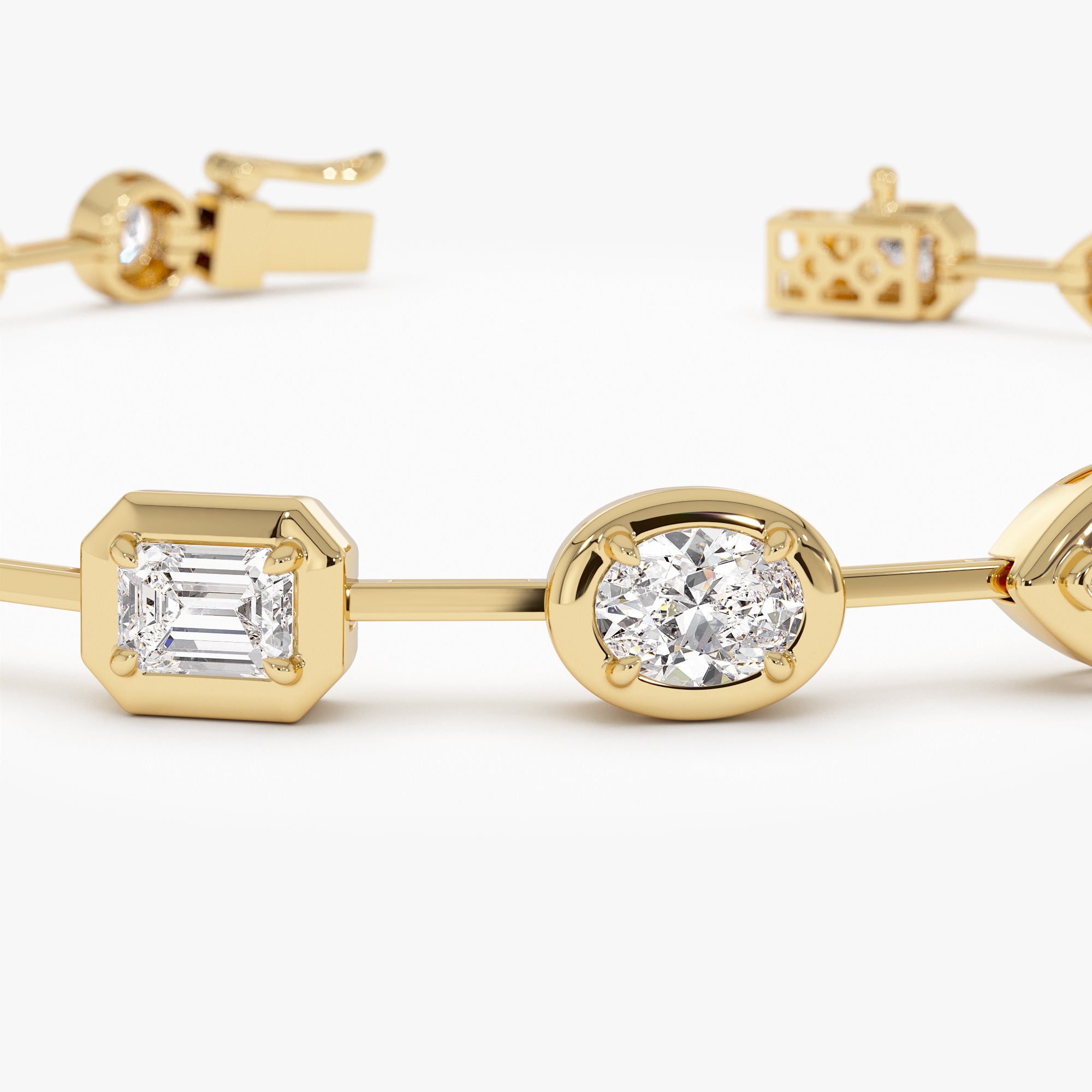 OBFJ1039 - 3.25 ctw 14k Mixed Cut Lab Grown Diamond Bar Bracelet - Kimberly 8