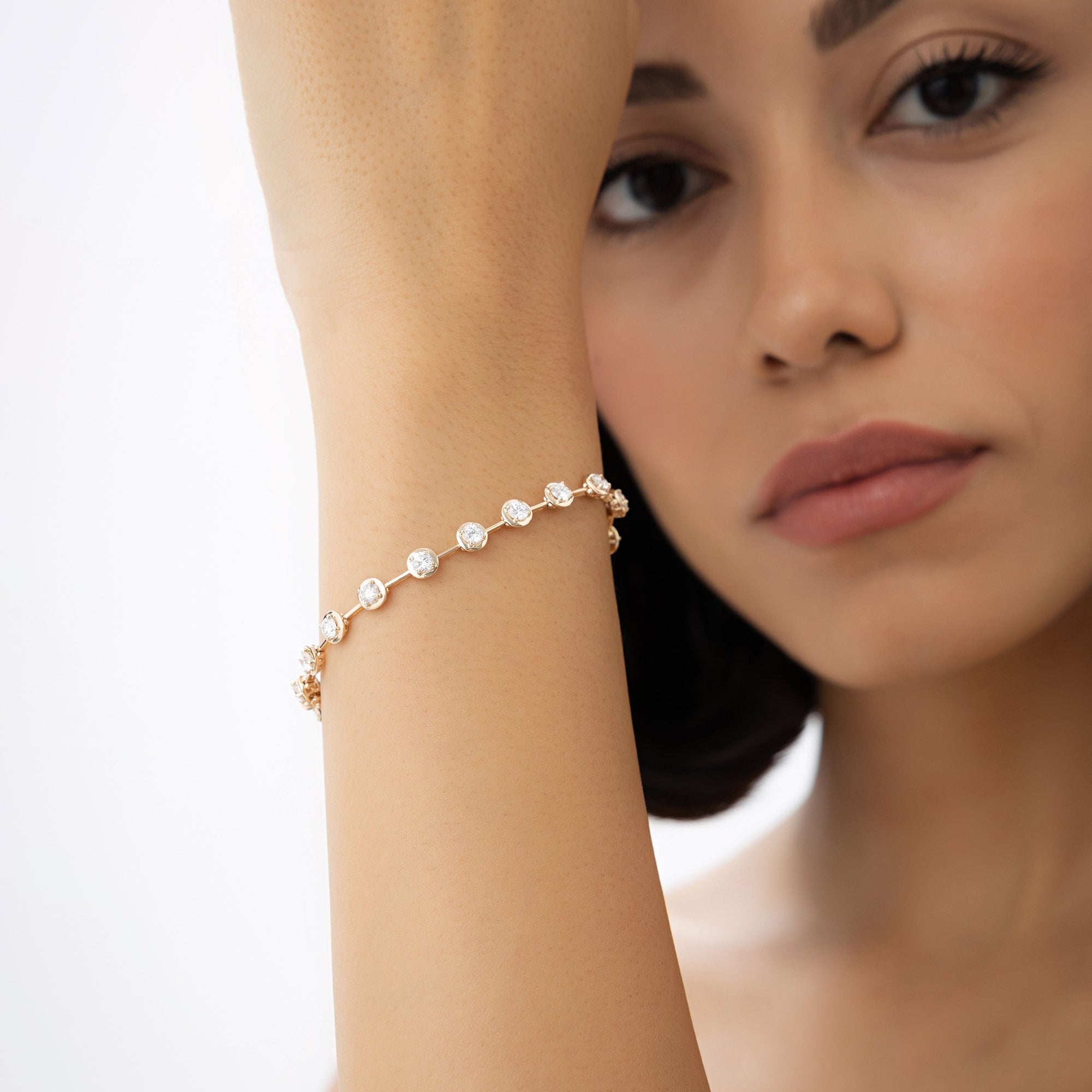 OBFJ1040 - 3.60 ctw 14k Round Lab Grown Diamond Bar Bracelet - Larissa 4