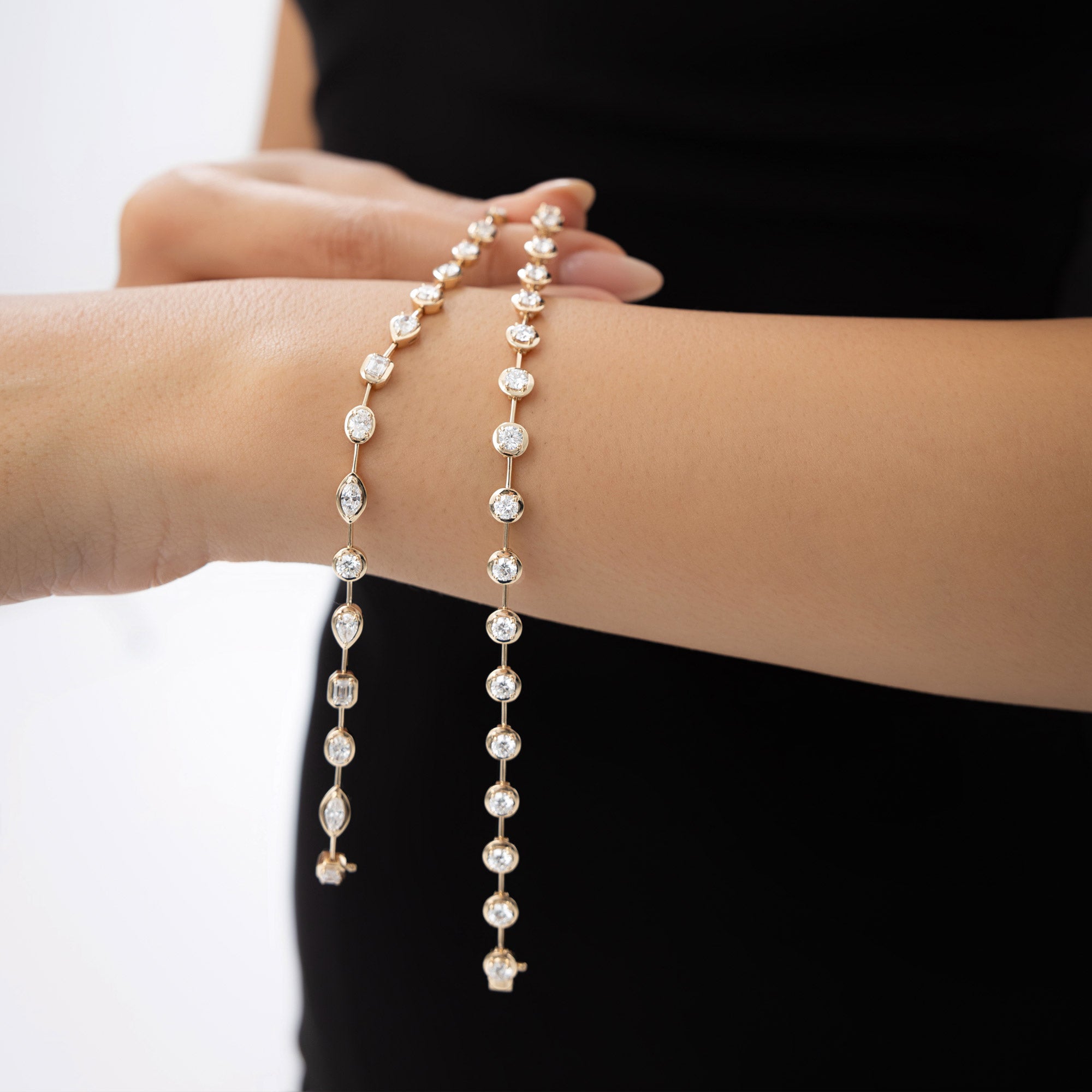 OBFJ1040 - 3.60 ctw 14k Round Lab Grown Diamond Bar Bracelet - Larissa 6