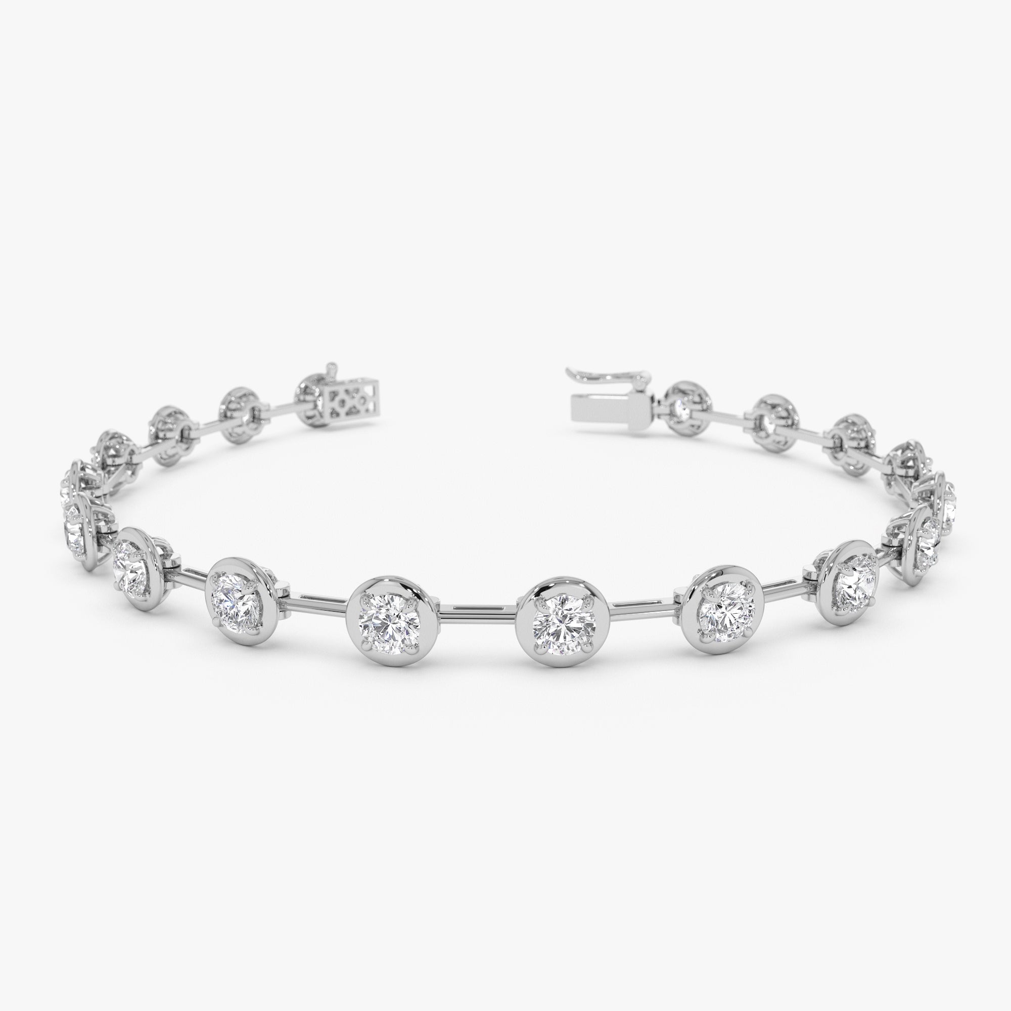 OBFJ1040 - 3.60 ctw 14k Round Lab Grown Diamond Bar Bracelet - Larissa 8