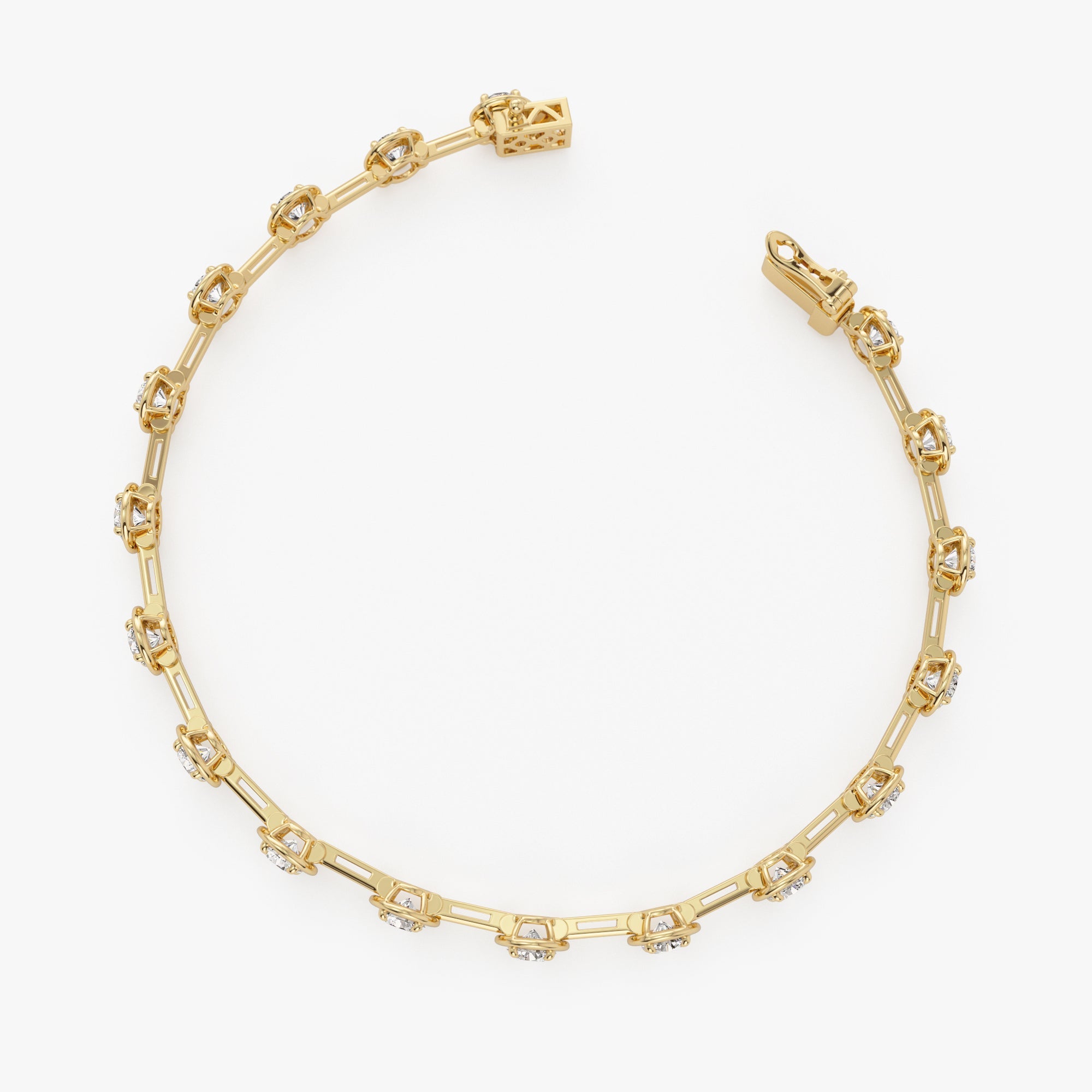 OBFJ1040 - 3.60 ctw 14k Round Lab Grown Diamond Bar Bracelet - Larissa 10