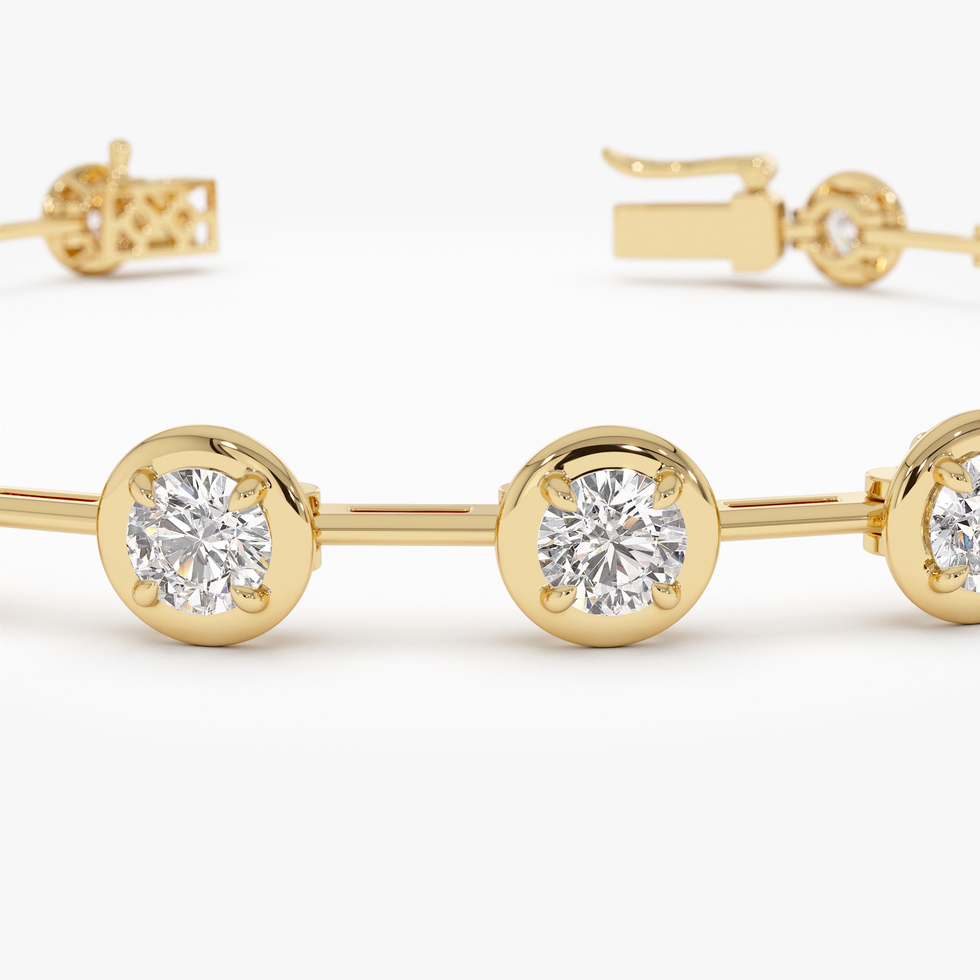 OBFJ1040 - 3.60 ctw 14k Round Lab Grown Diamond Bar Bracelet - Larissa 11