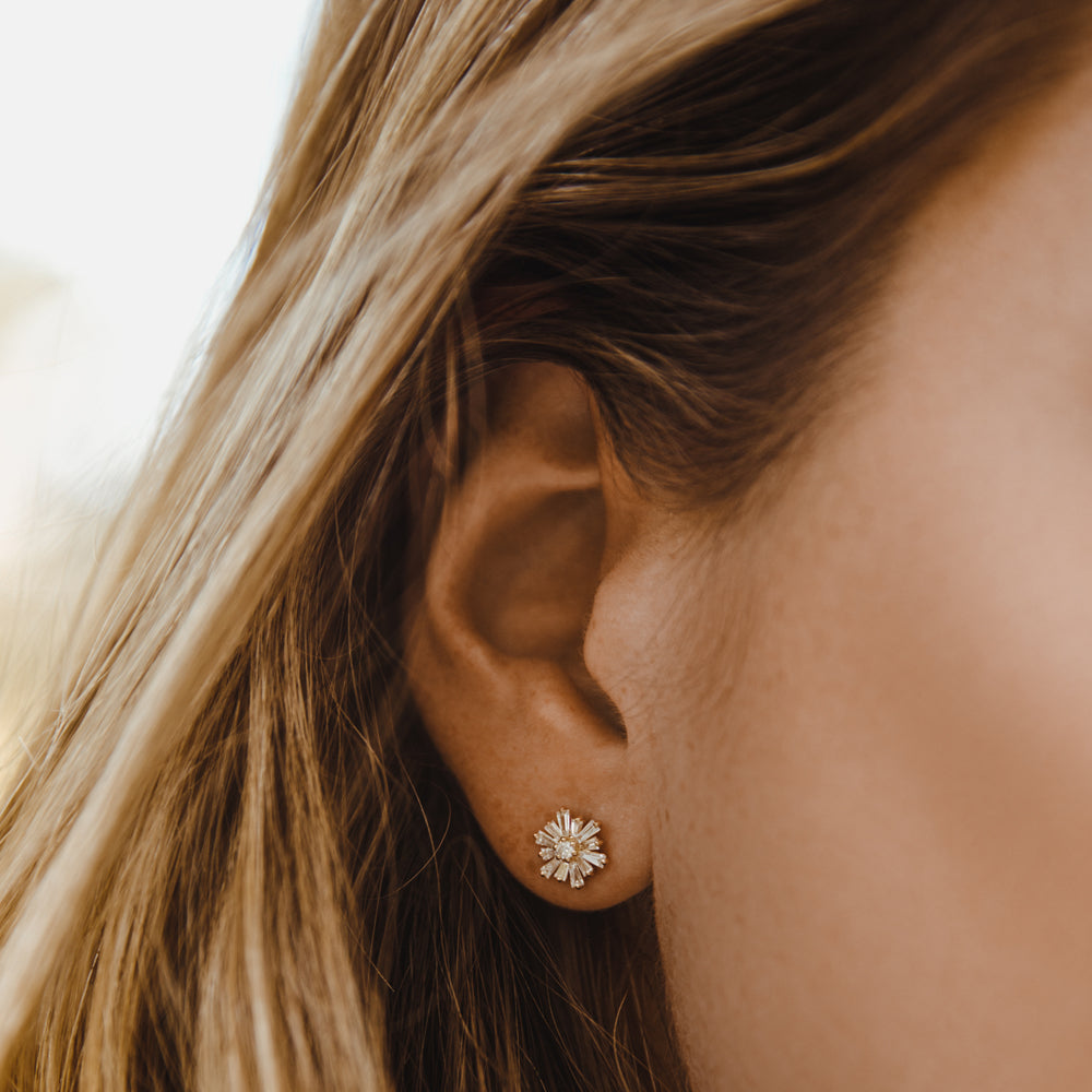 OBFJ2128 - 14k Tapered Baguette Unique Diamond Earrings 5
