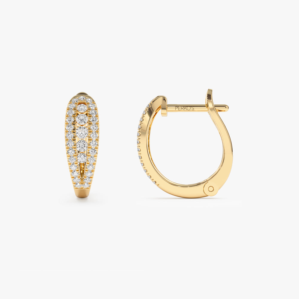OBFJ1505 - 14k Cute Diamond Huggie Earrings 6