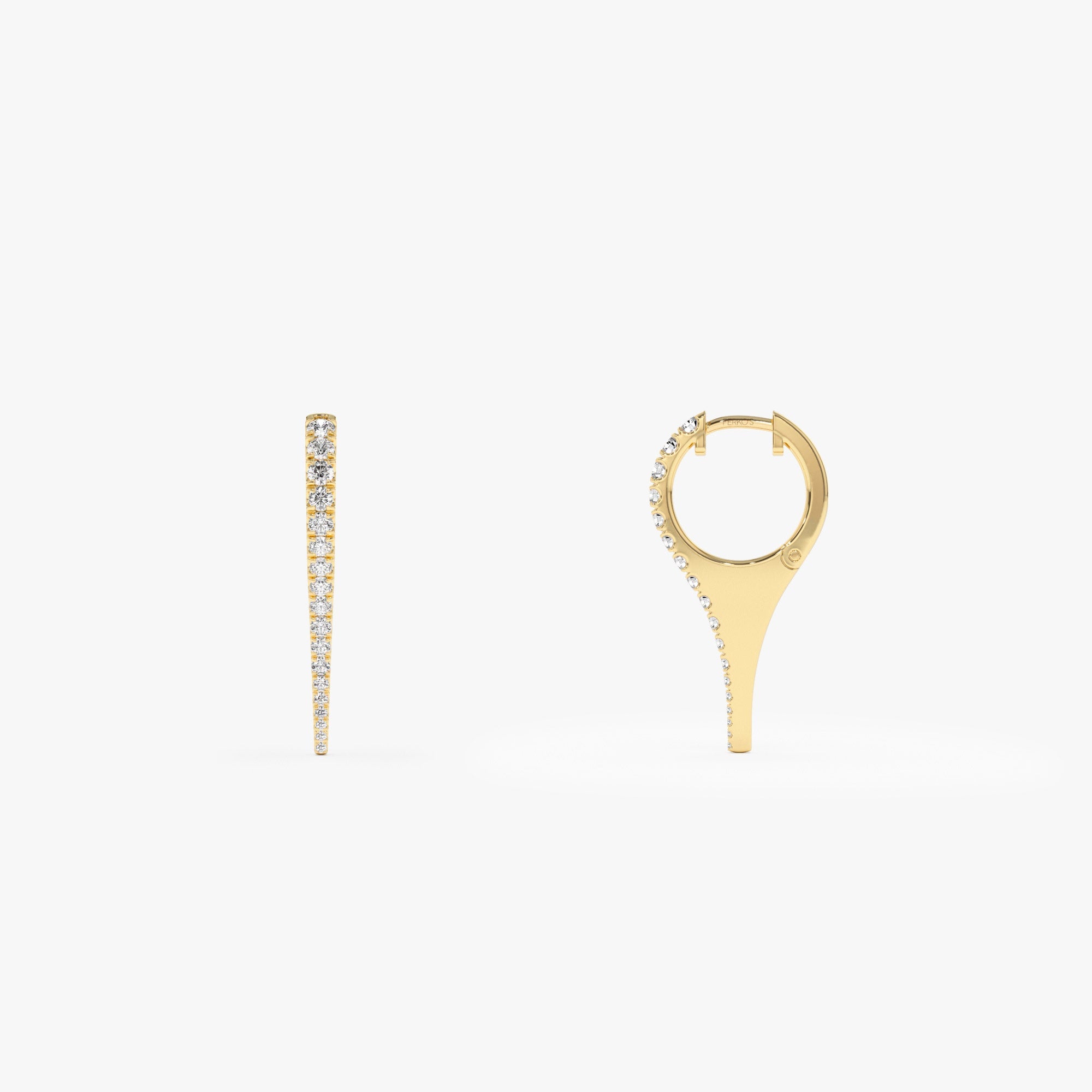 OBFJ1338 - 14k Small Diamond Dagger Earrings 7