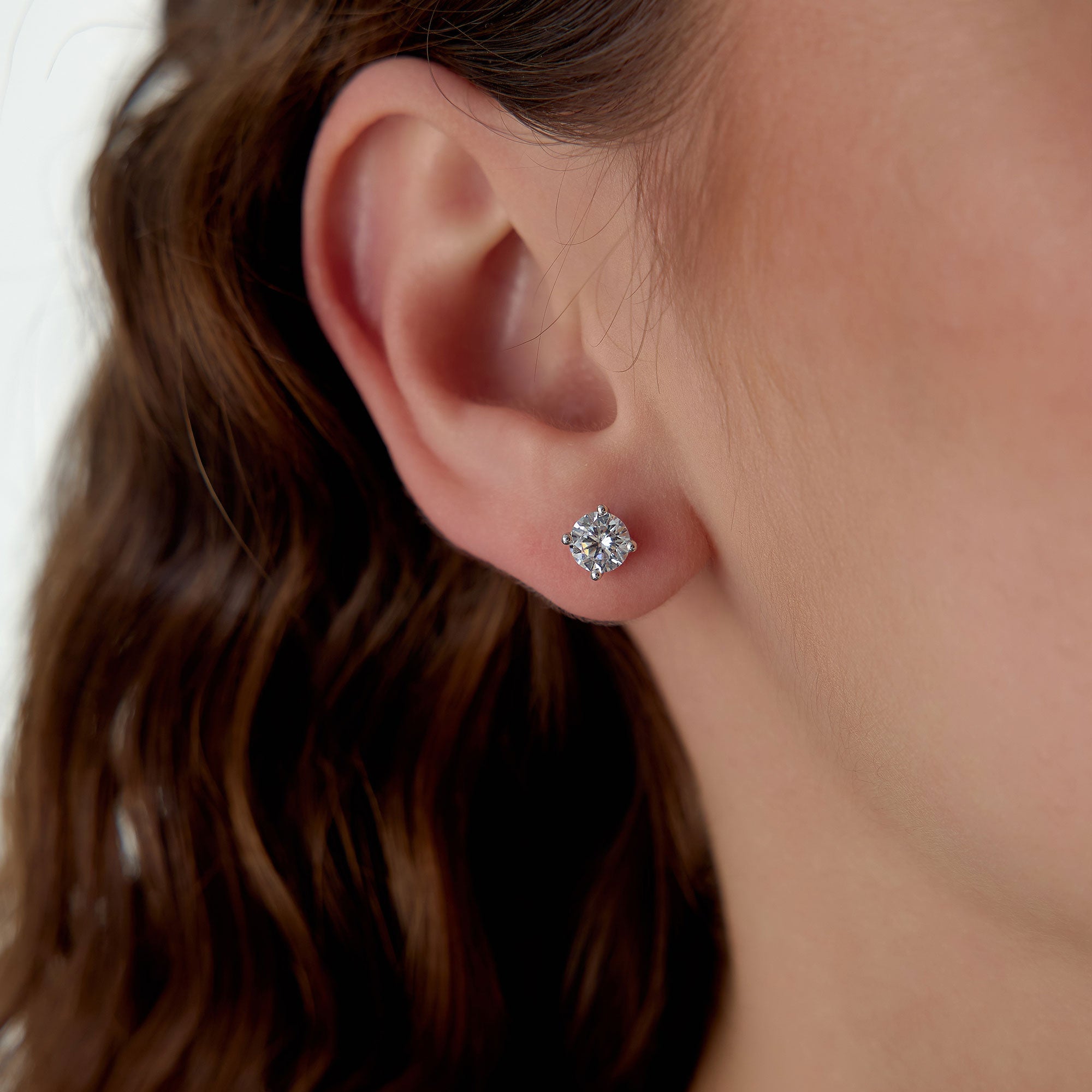 OBFJ1406 - 1.50 ctw 14k Classic Four Prong Round Lab Grown Diamond Studs - Riley 2