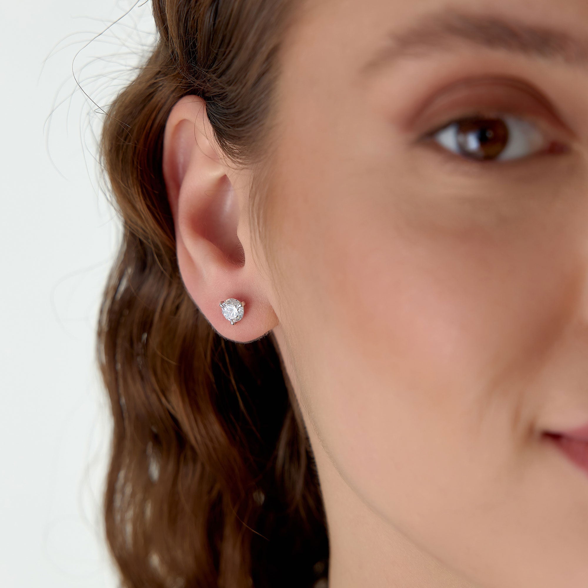OBFJ1404 - 1.50 ctw 14k Martini Setting Round Lab Grown Diamond Studs - Alice 3
