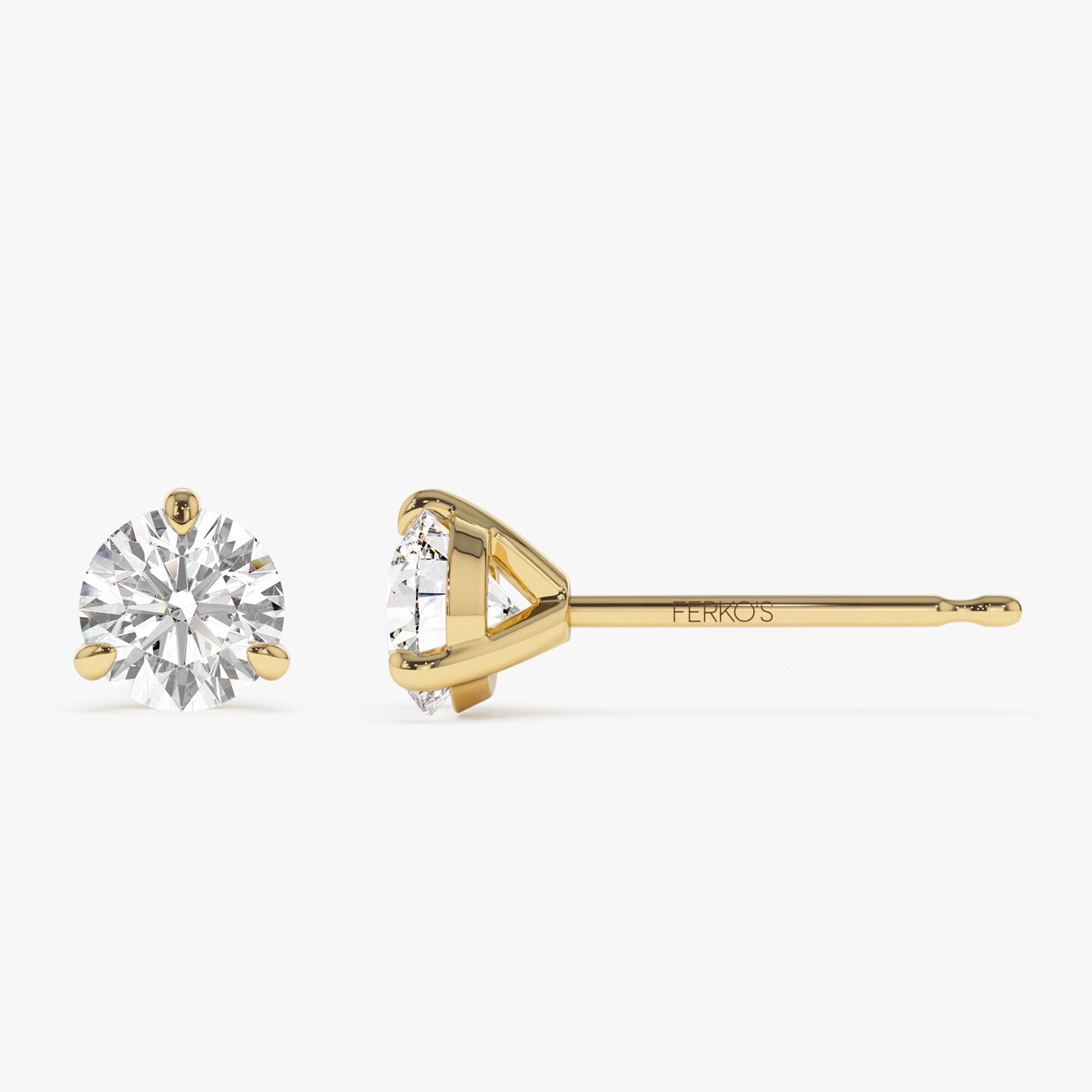 OBFJ1404 - 1.50 ctw 14k Martini Setting Round Lab Grown Diamond Studs - Alice 6