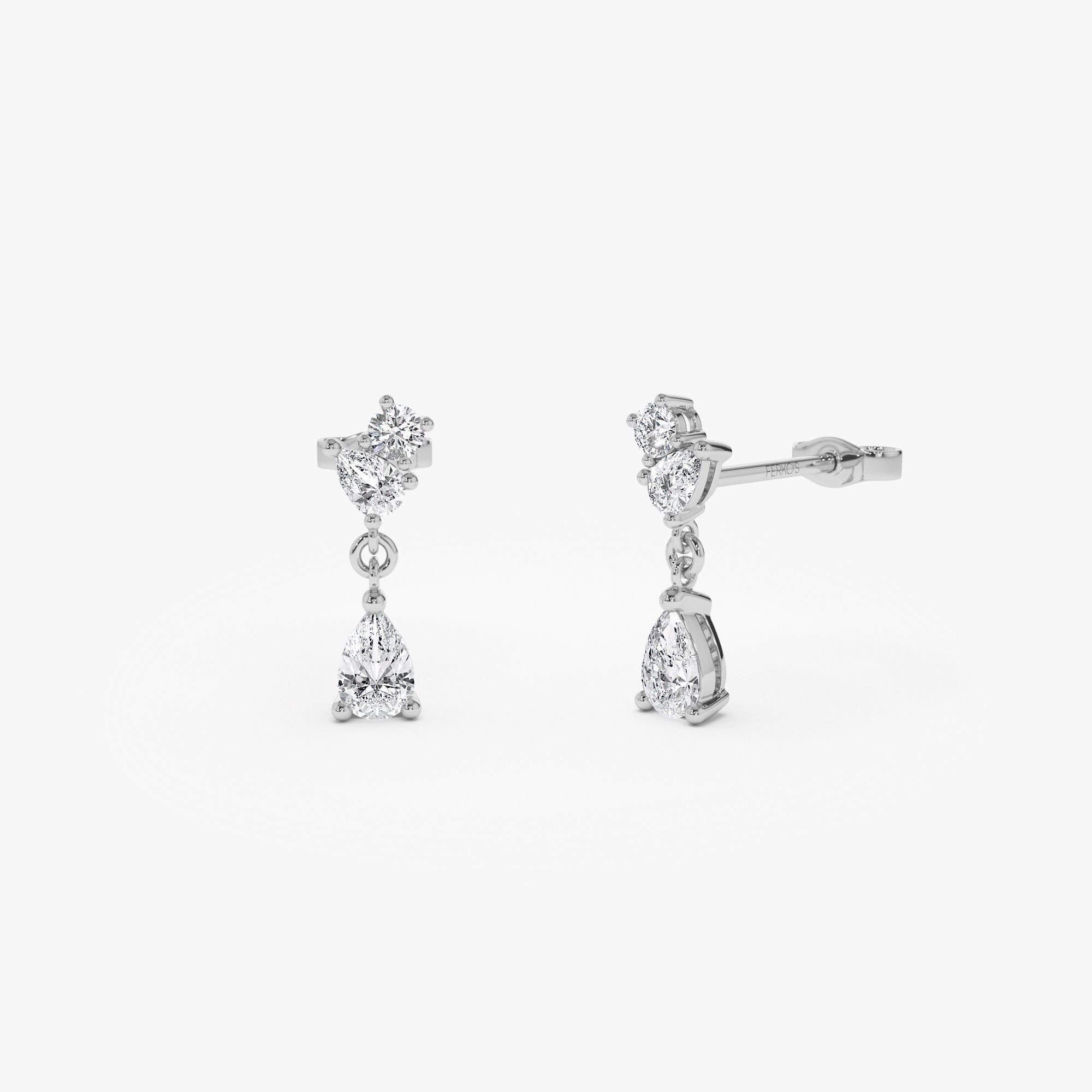 OBFJ0978 - 1.05 ctw 14k Petite Dangling Lab Grown Diamond Studs - Athena 6