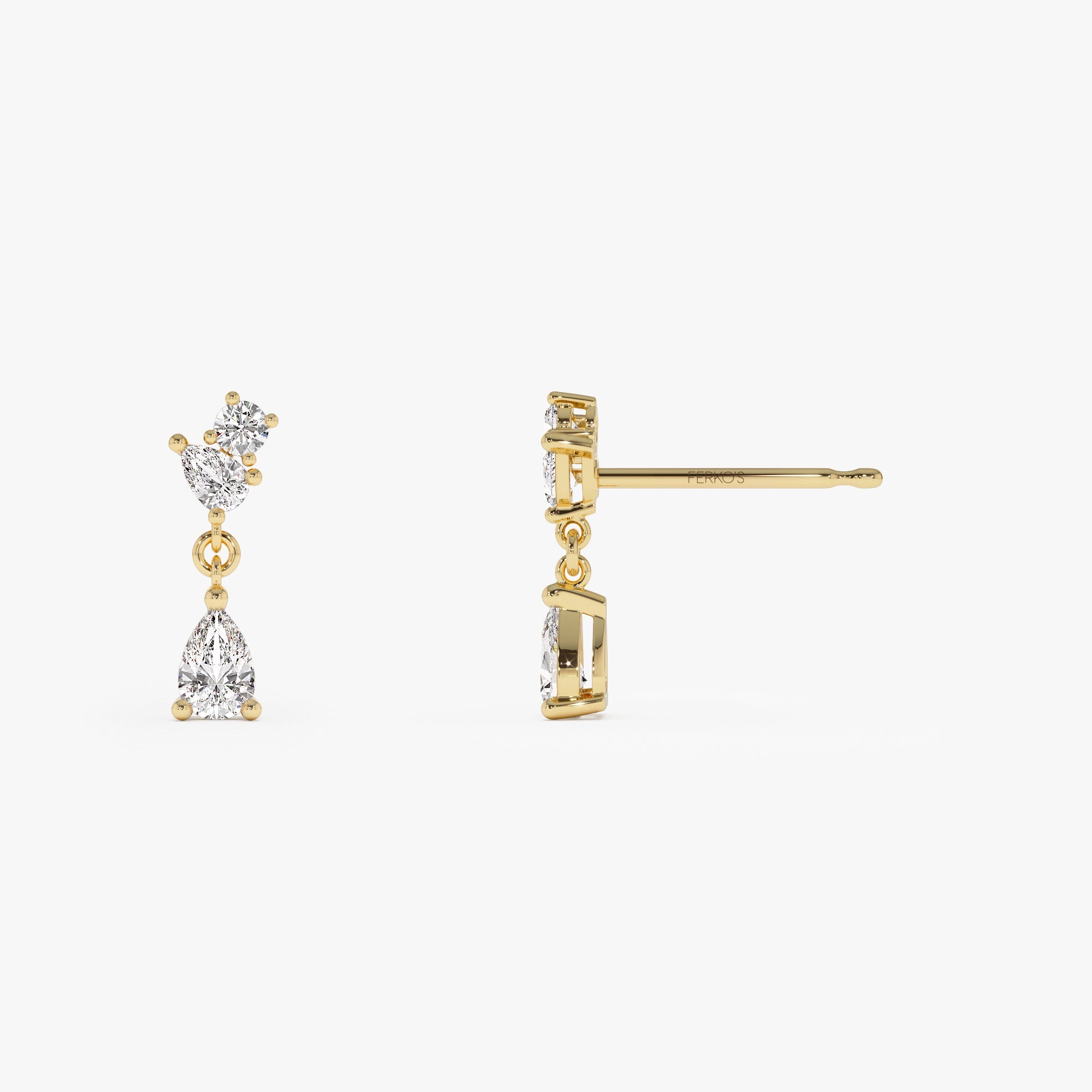OBFJ0978 - 1.05 ctw 14k Petite Dangling Lab Grown Diamond Studs - Athena 7