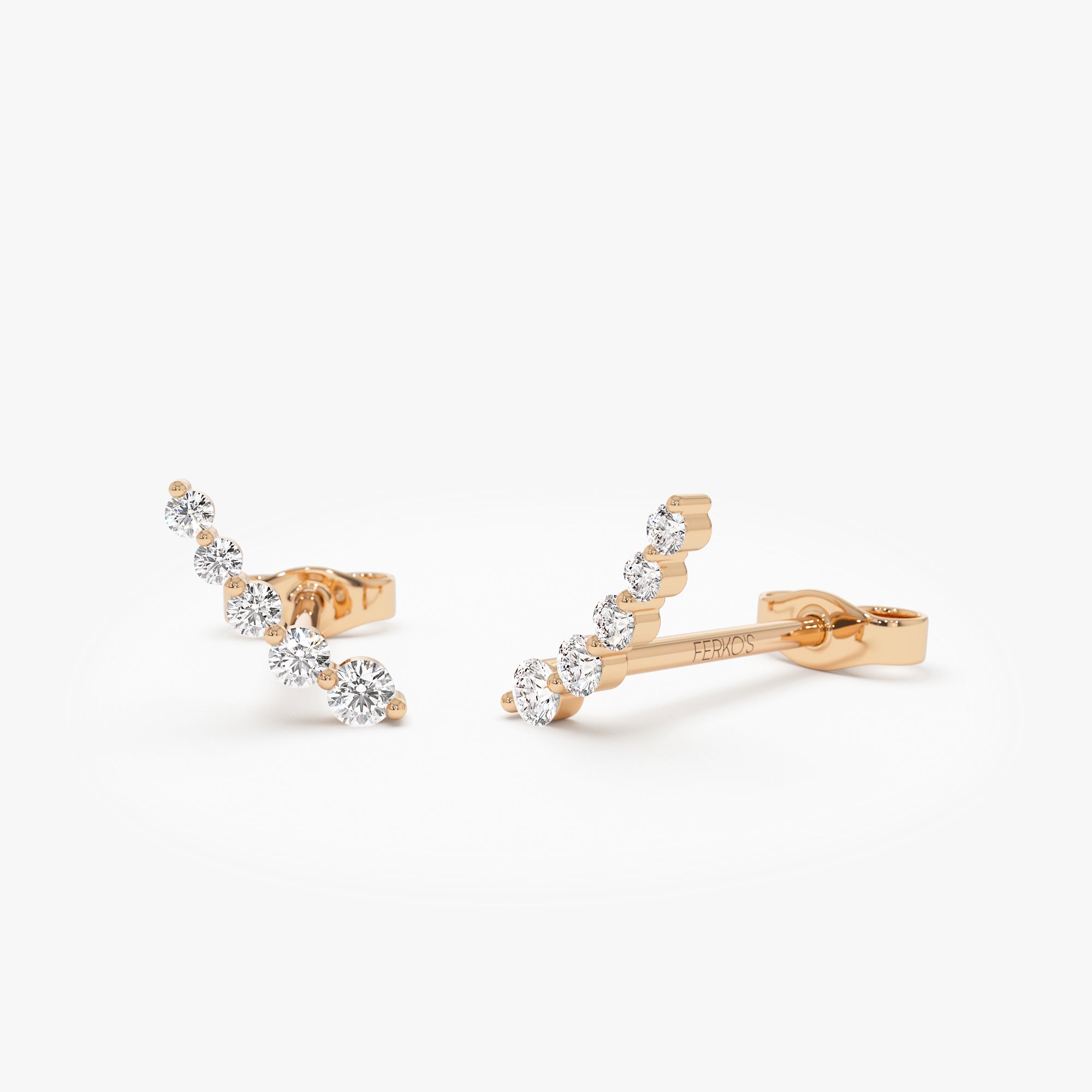 OBFJ1014 - 14k Diamond Crawler Studs 5