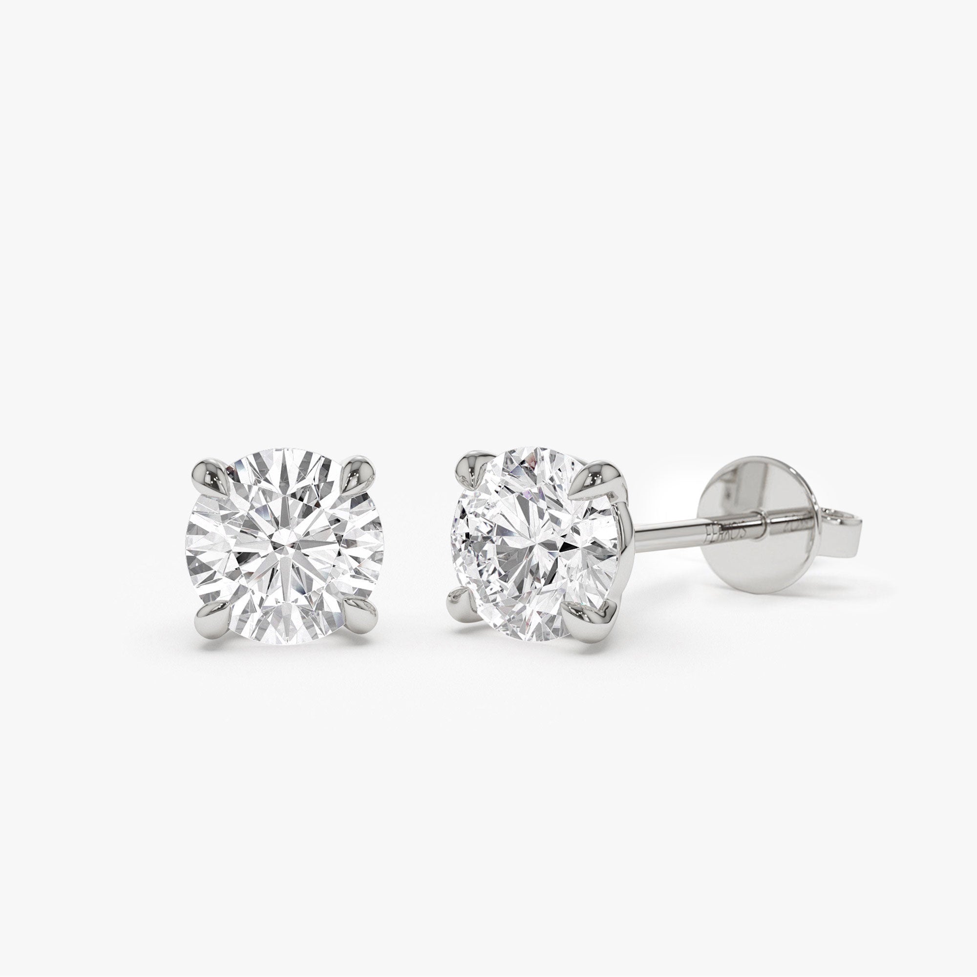 OBFJ0400 - 1.00 - 4.00 ctw 14k Classic Four Prong Lab Grown Round Diamond Studs - Blake 5