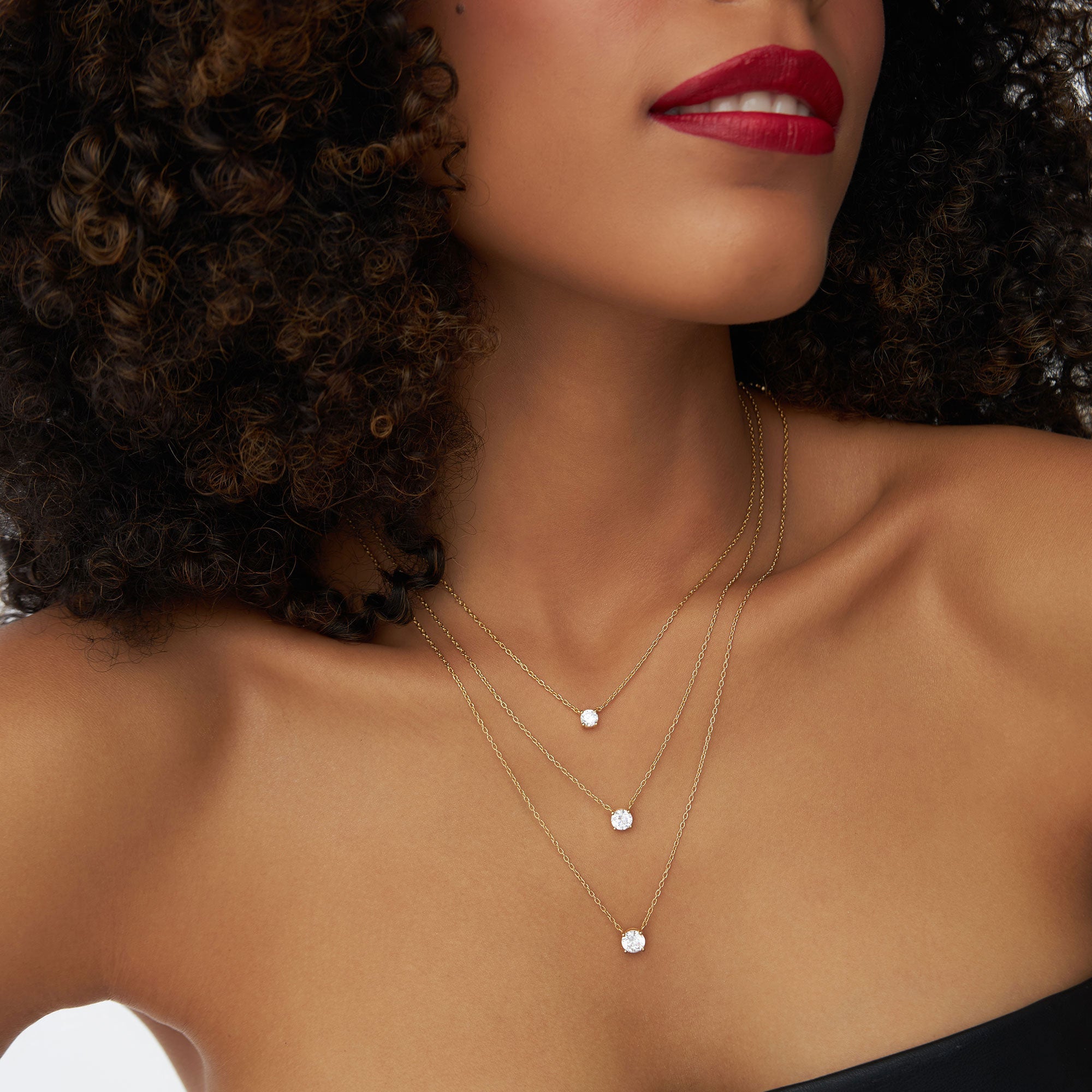 OBFJ1126 - 0.50 - 1.00 ctw 14k Four Prong Round Diamond Lab Grown Solitaire Necklace - Noah 4