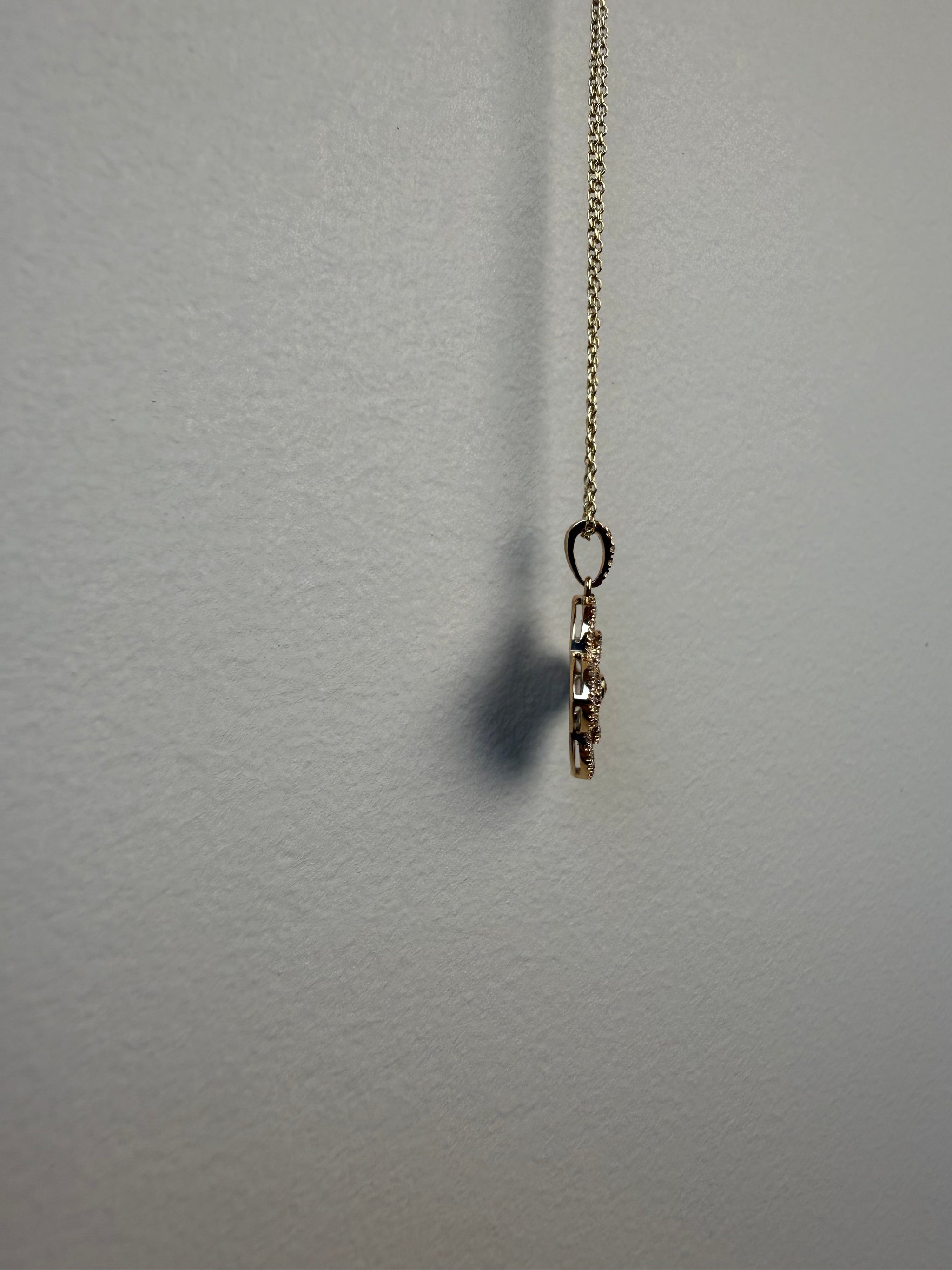 OBFJ0059 - 14k Gold Diamond and Ruby Flower Charm 5