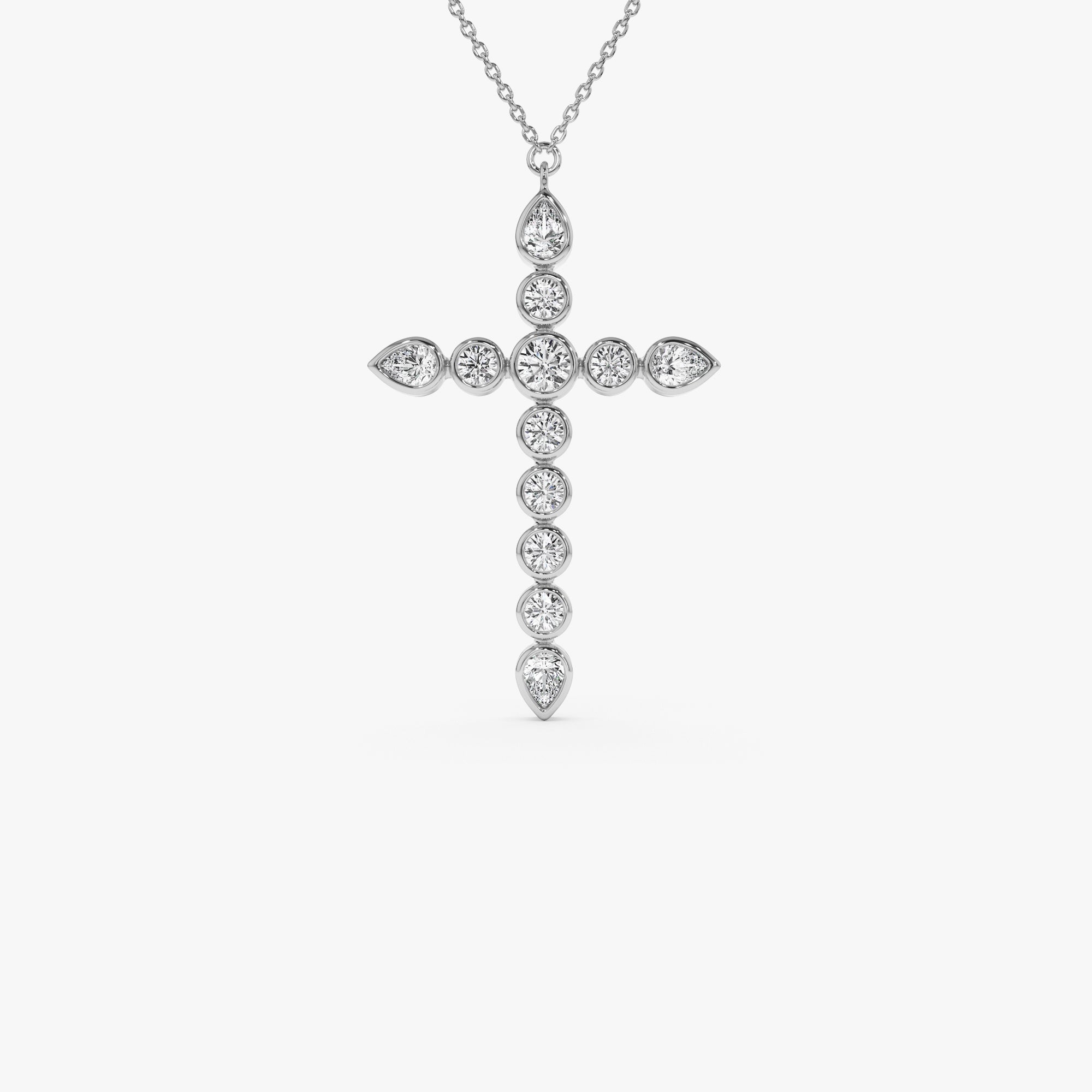 OBFJ0971 - 1.25 ctw 14k Mixed Shape Lab Grown Diamond Cross - Iris 8