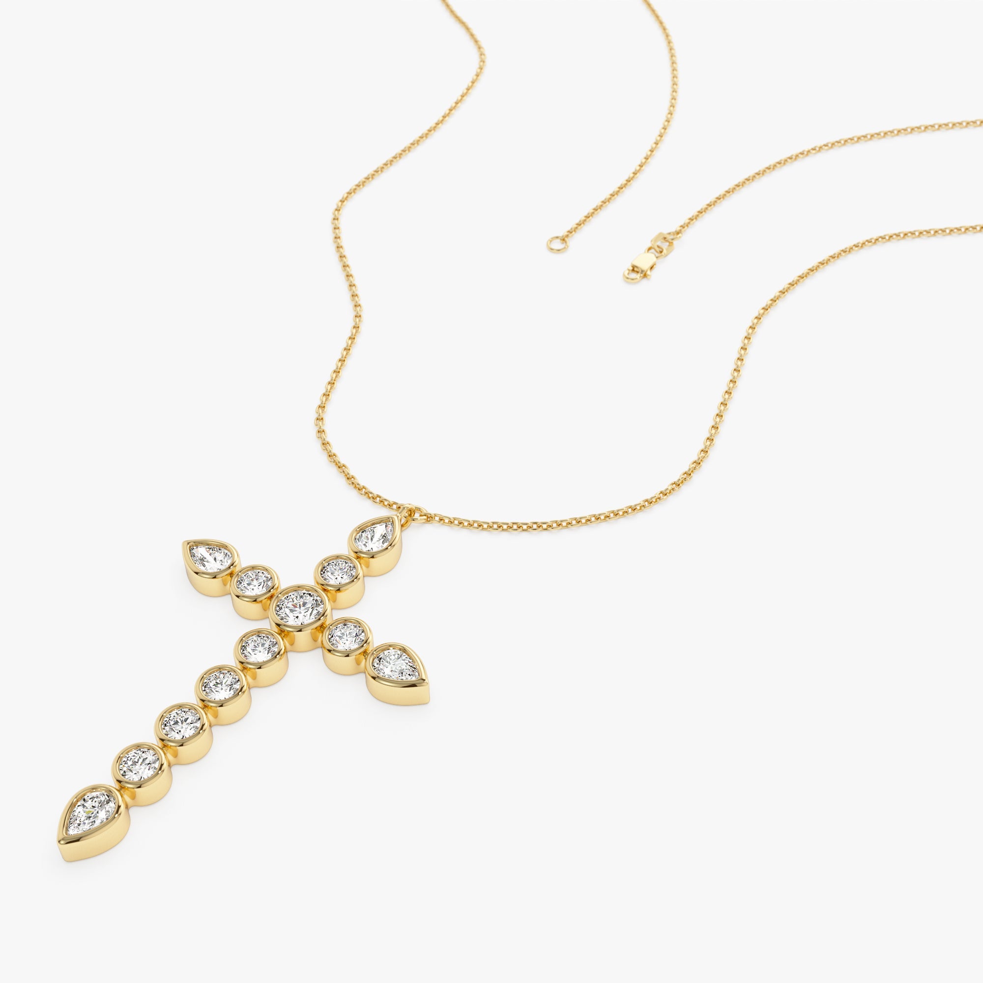 OBFJ0971 - 1.25 ctw 14k Mixed Shape Lab Grown Diamond Cross - Iris 9