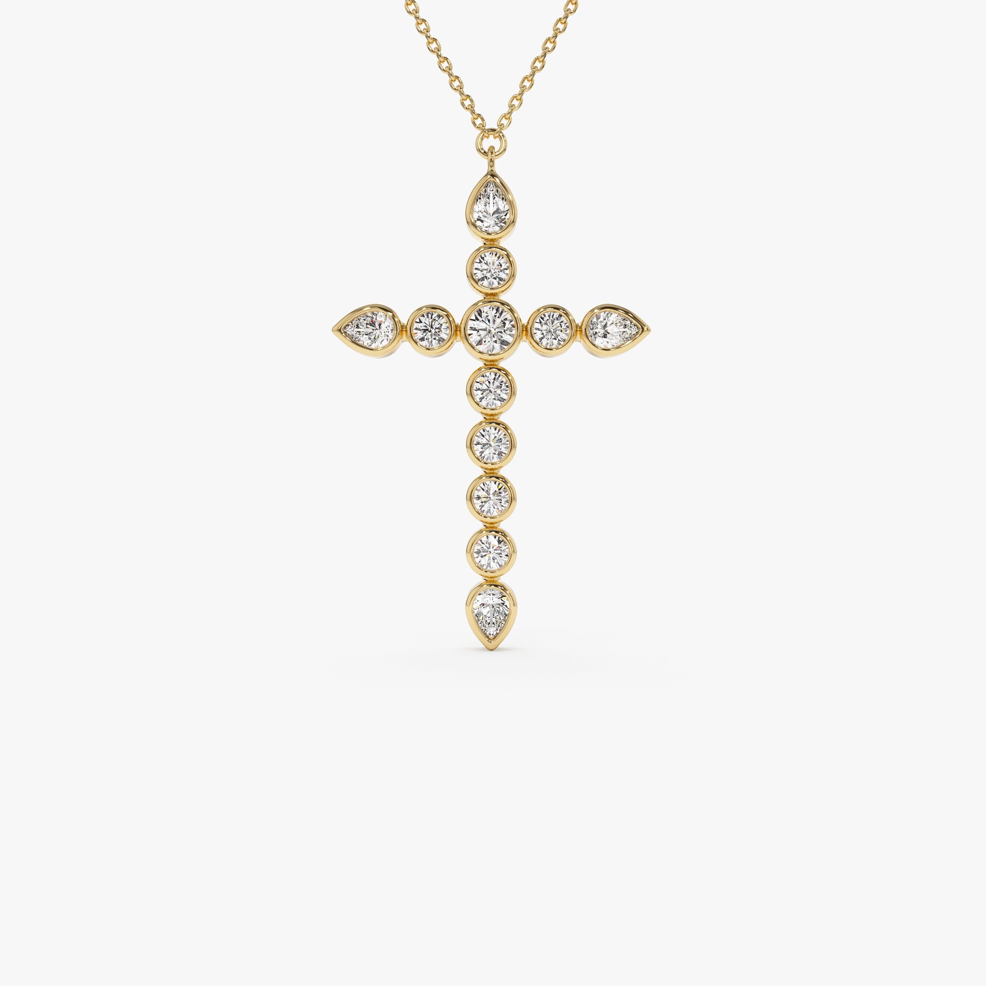 OBFJ0971 - 1.25 ctw 14k Mixed Shape Lab Grown Diamond Cross - Iris 1