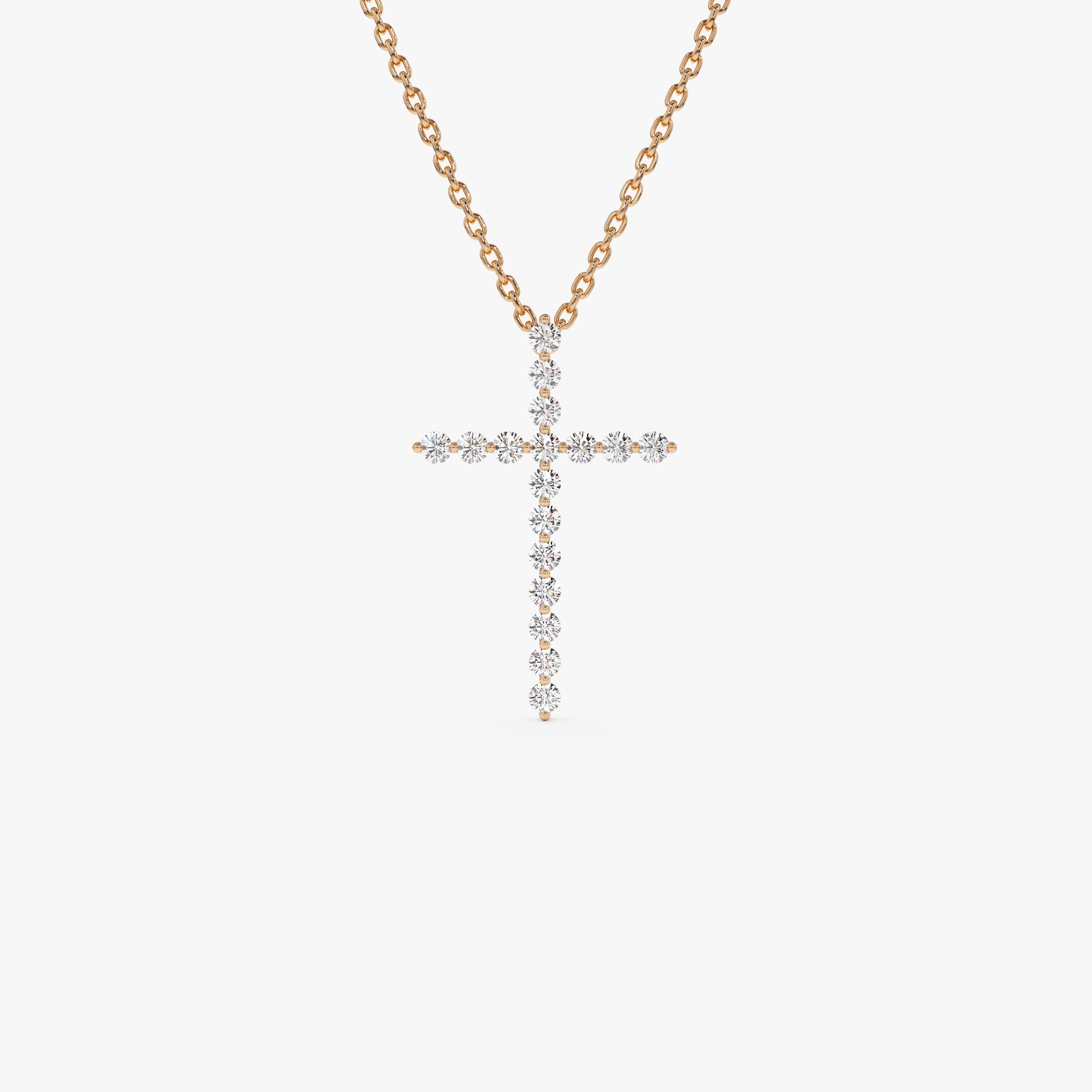 OBFJ1010 - 14k Single Shared Prong Diamond Cross 5