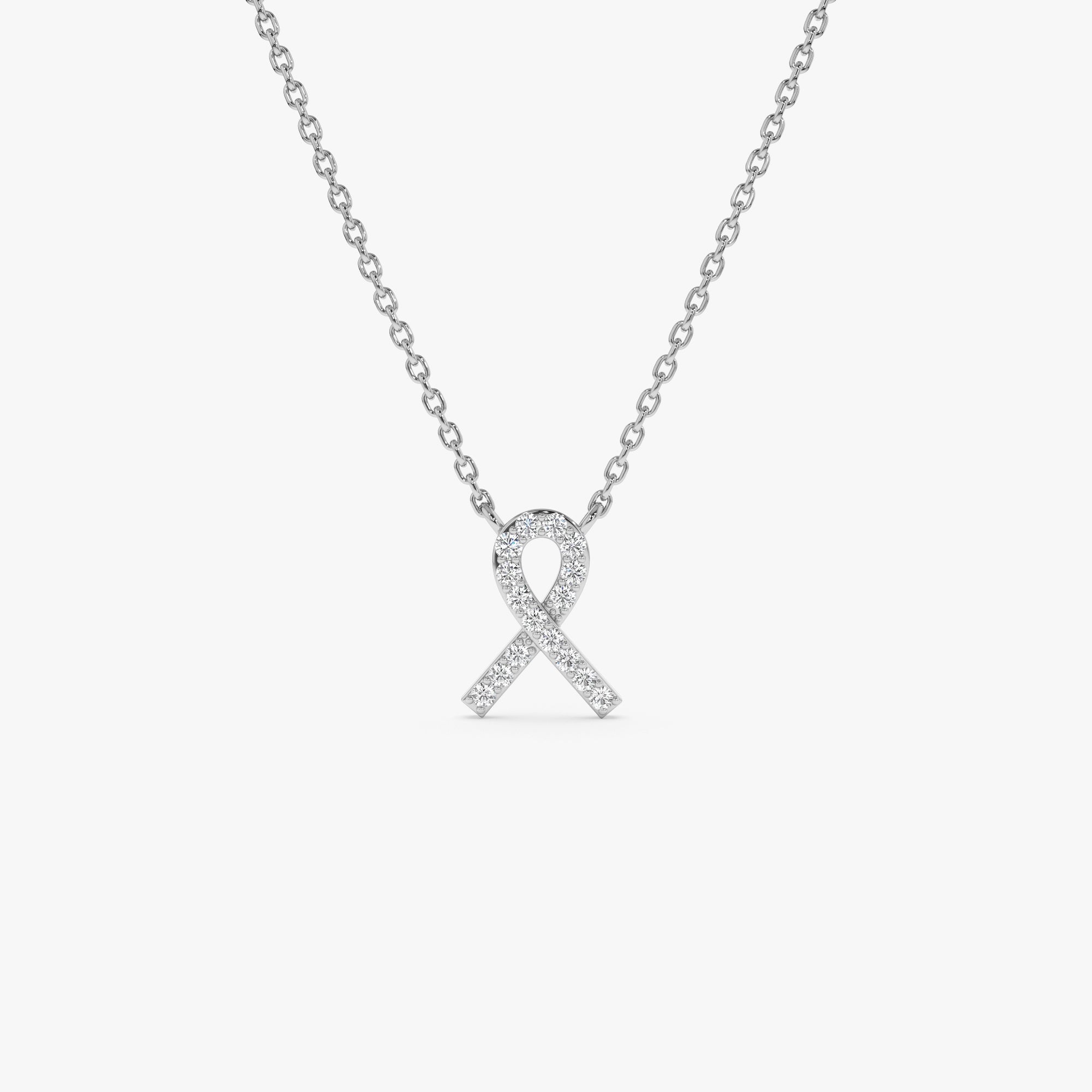 OBFJ1031 - 14k Diamond Ribbon Necklace 4