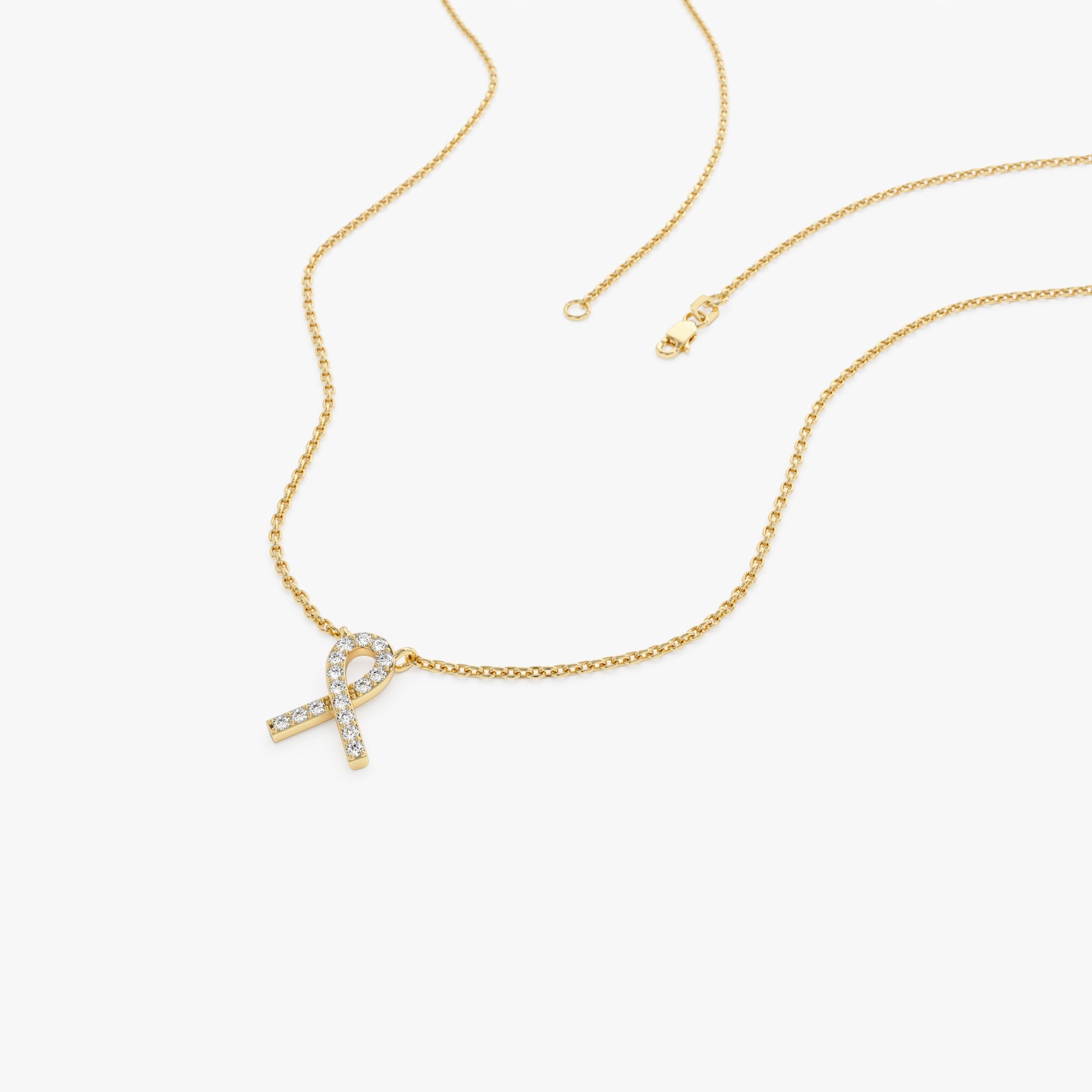 OBFJ1031 - 14k Diamond Ribbon Necklace 6
