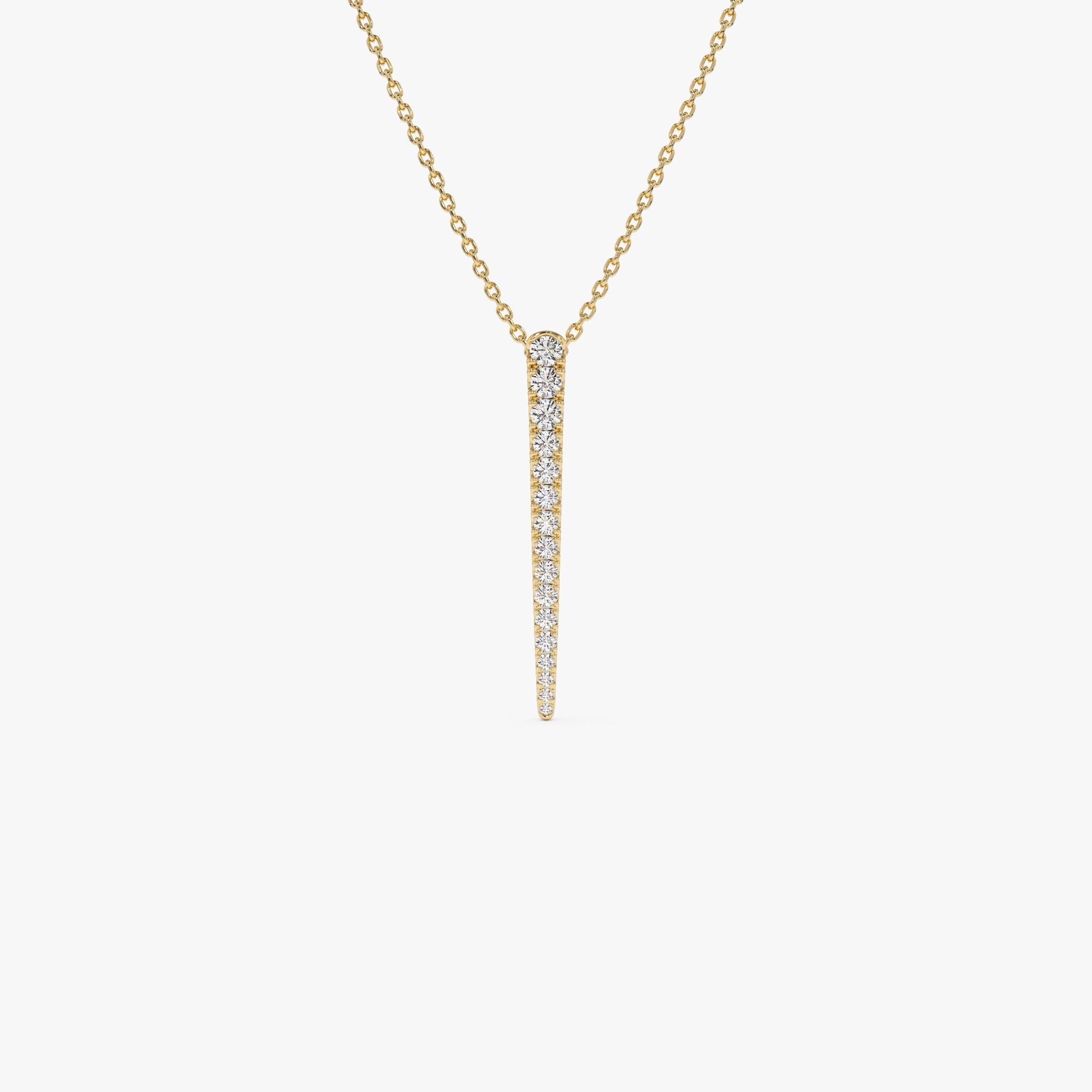 OBFJ0872 - 14K Tapered Diamond Bar Necklace 1