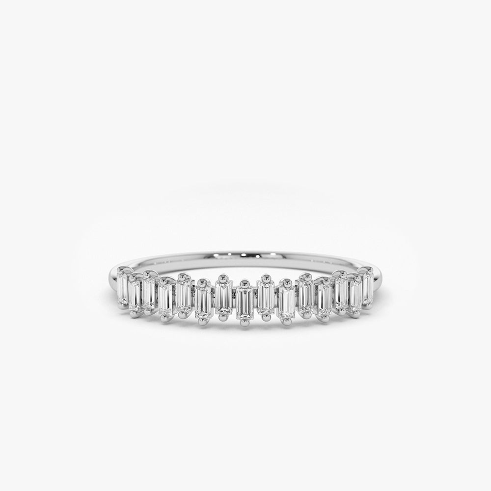 OBFJ1793 - 14K Gold Stackable Vertical Baguette Diamond Ring 6