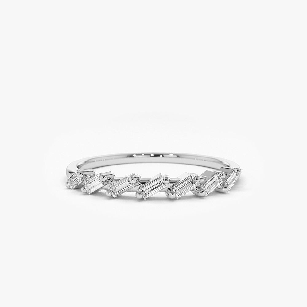 OBFJ1794 - 14k 7 Stone Slanted Baguette Diamond Ring 6