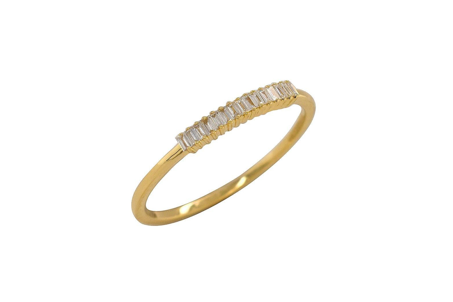 OBFJ0069 - 14K Gold Baguette Prong Setting Band 1