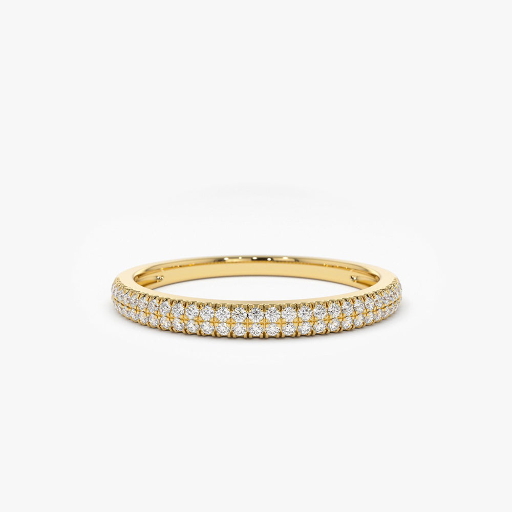 OBFJ1805 - 14K Double Row Micro Pave Diamond Ring 1
